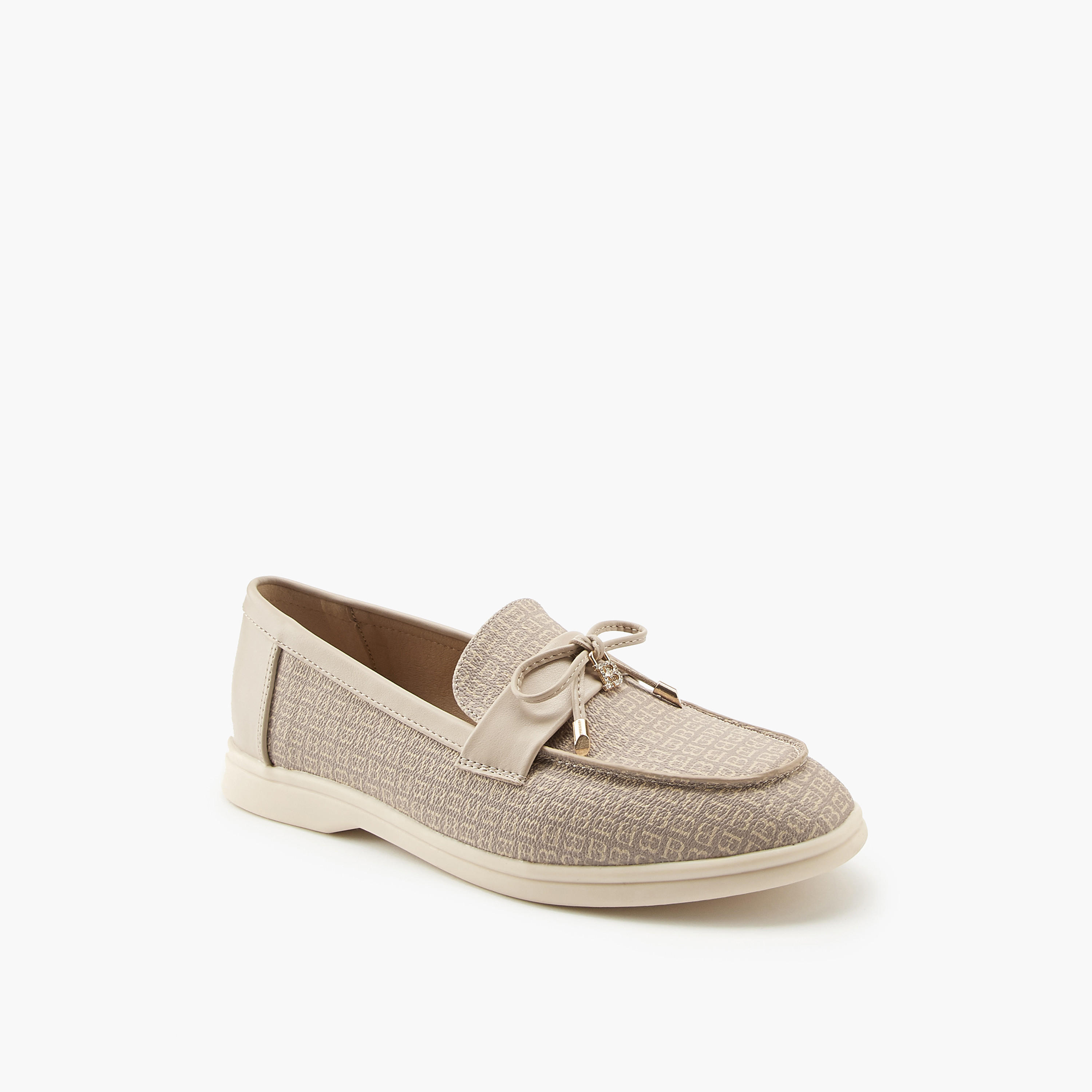 Flora Bella Monogram Print Slip-On Loafers with Bow Accent-women-shoes-loafersandmoccasins-image-3