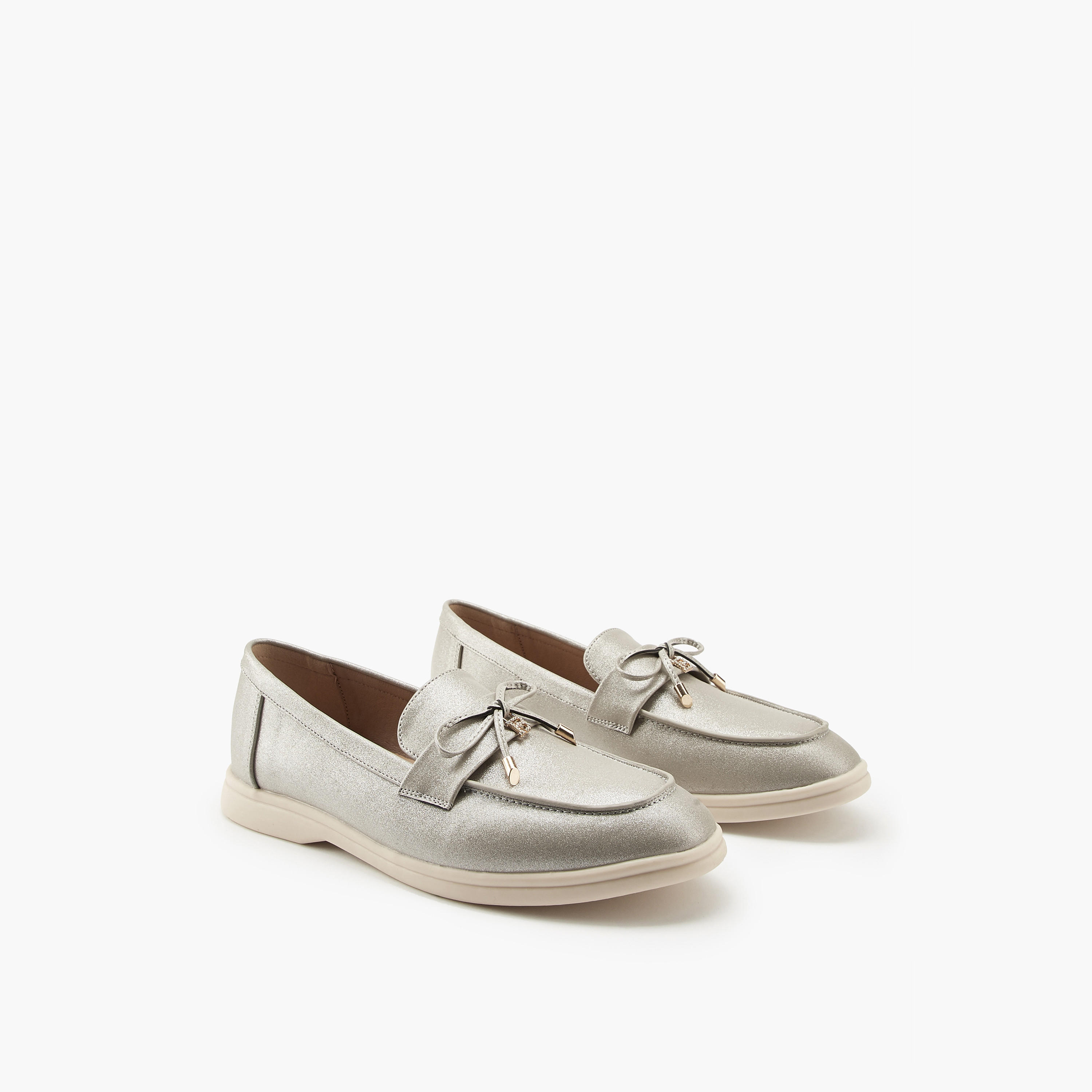 Flora Bella Solid Bow Accent Slip-On Loafers-women-shoes-loafersandmoccasins-image-1