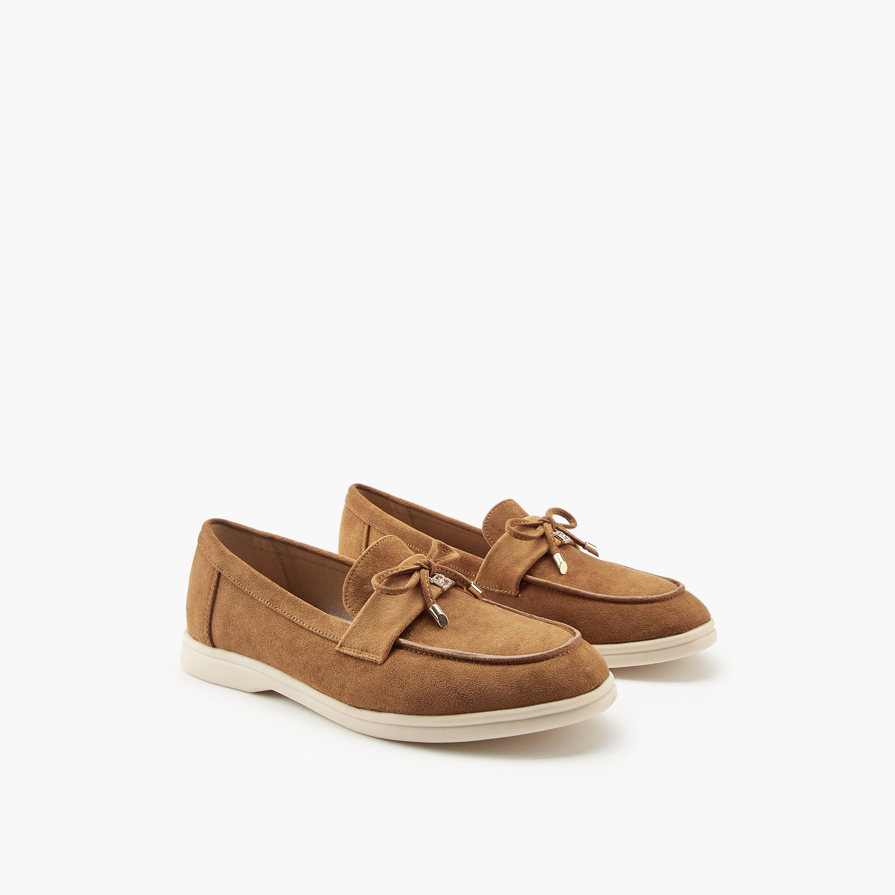 Flora Bella Solid Bow Accent Slip-On Loafers-women-shoes-loafersandmoccasins-image-1