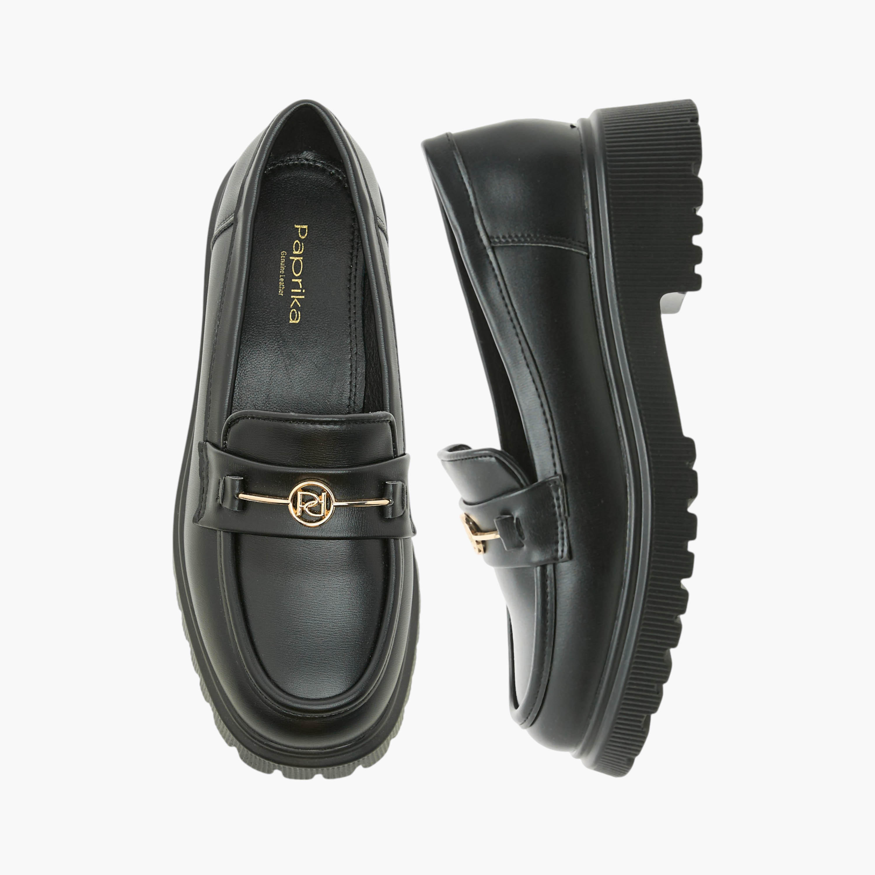 Paprika Metal Accent Slip-On Loafers-women-shoes-loafersandmoccasins-image-1