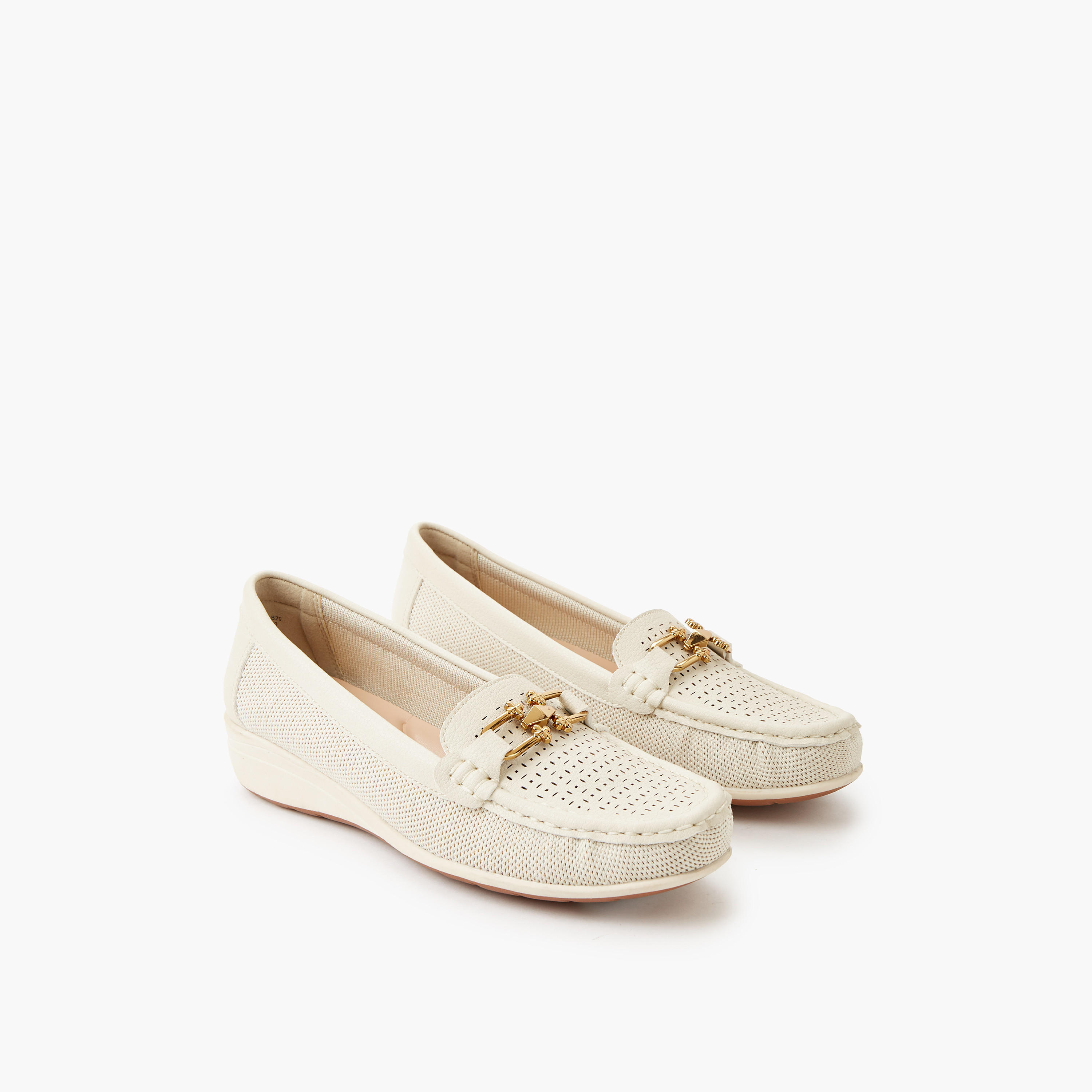 Le Confort Women Perforated Detail Loafers-women-shoes-heels-image-1
