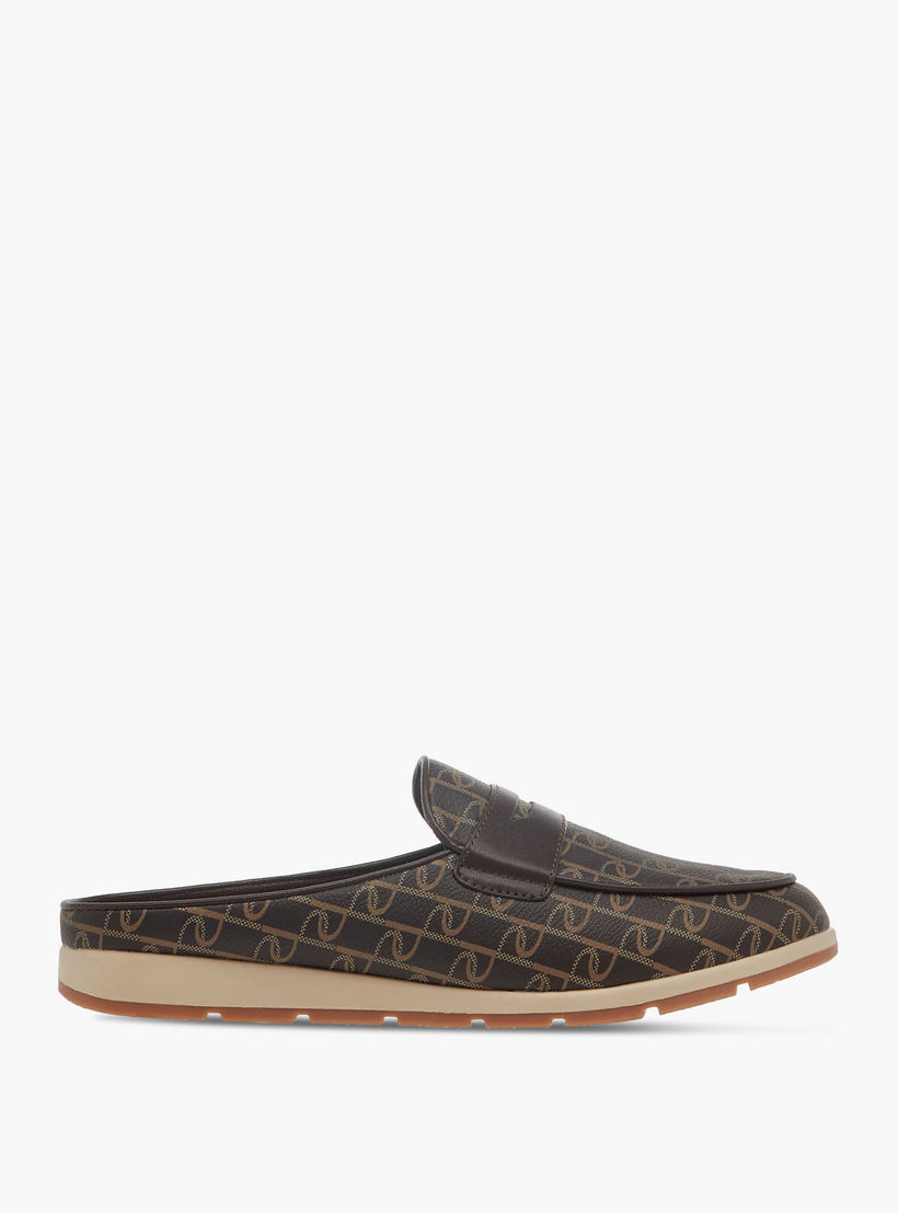 Paprika Monogram Print Slip-On Comfort Mules-women-shoes-flats-mules-image-3