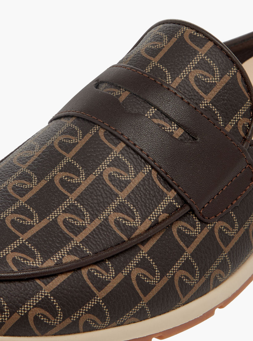 Paprika Monogram Print Slip-On Comfort Mules-women-shoes-flats-mules-image-4