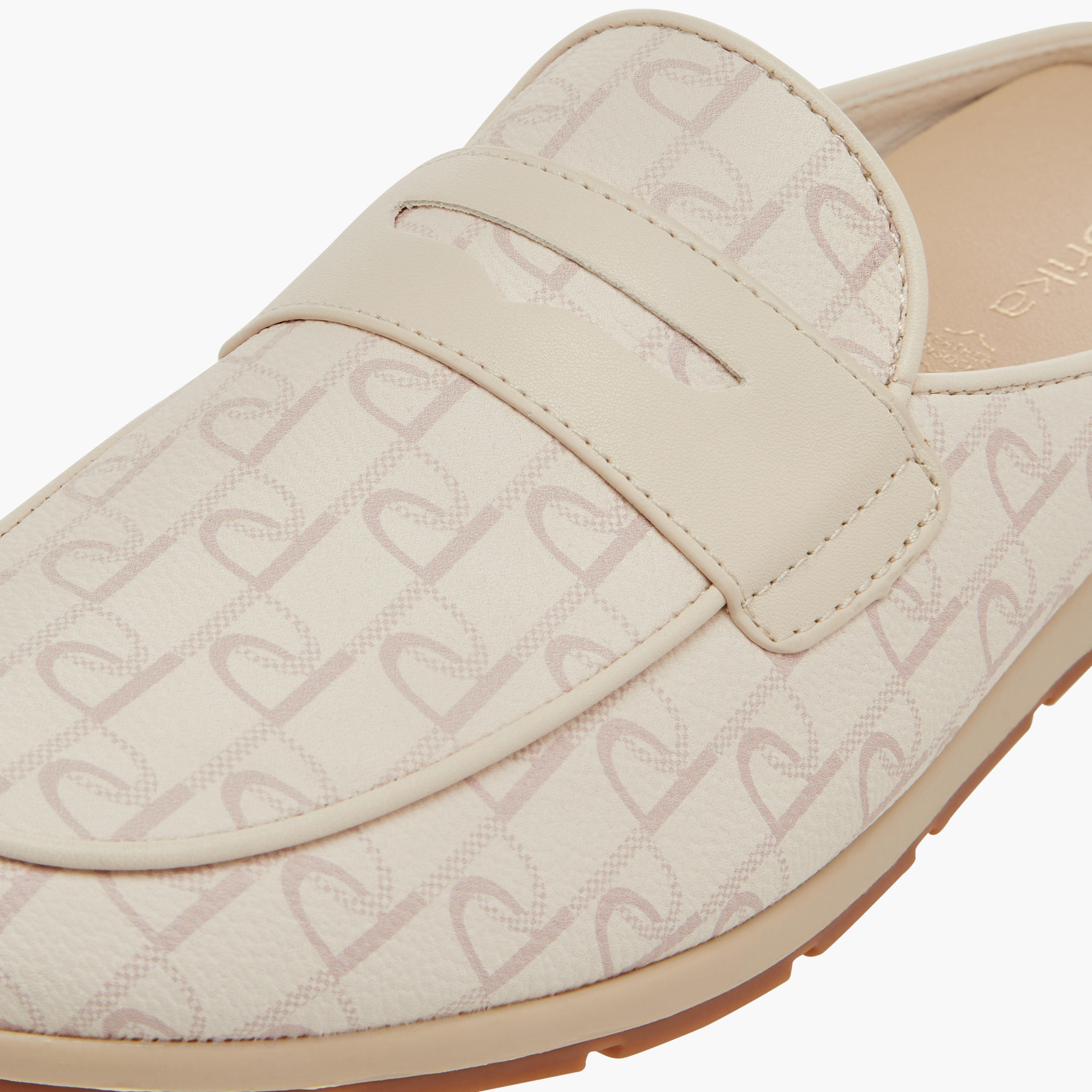Paprika Monogram Print Slip-On Comfort Mules-women-shoes-flats-mules-image-4