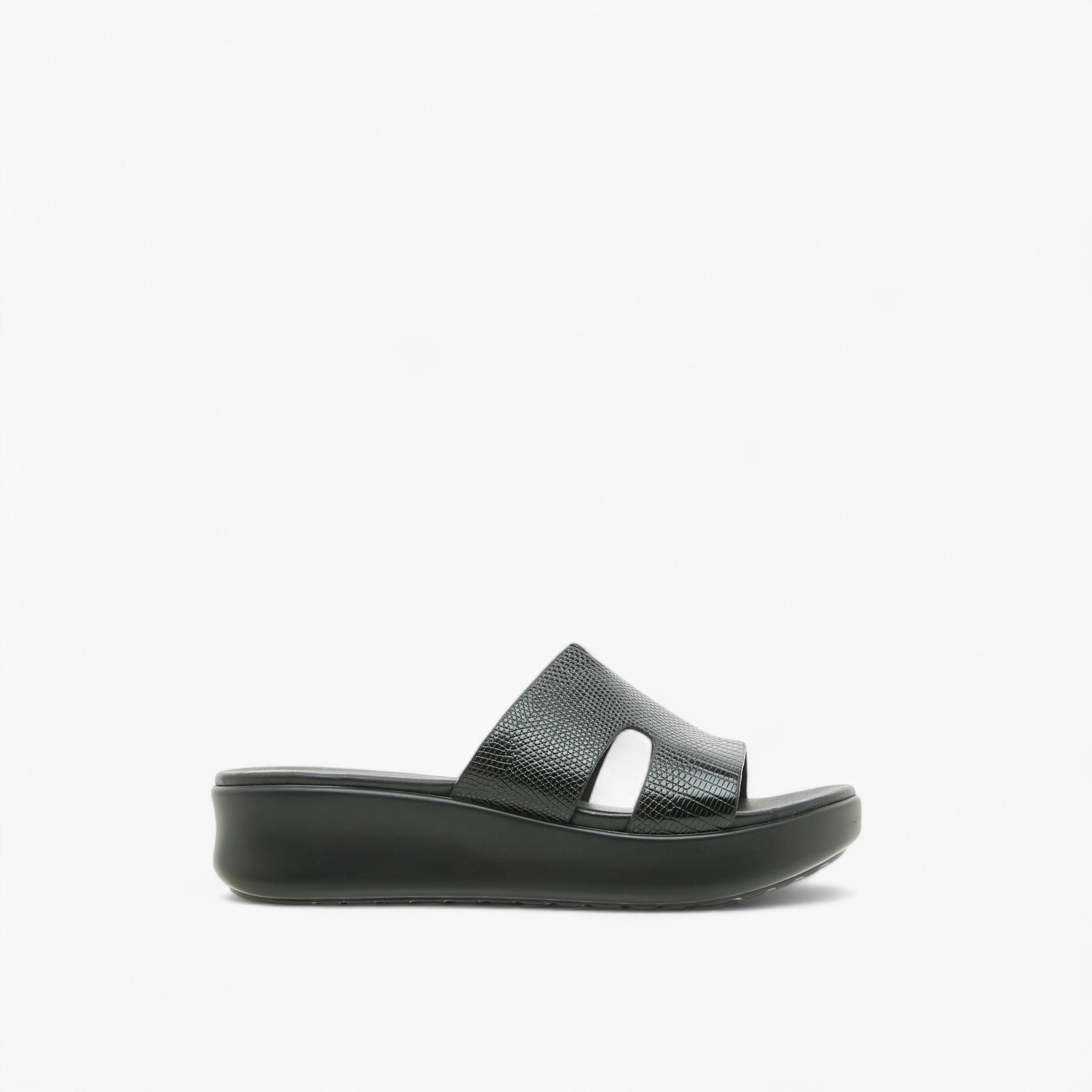 Paprika Cutout Textured Slip-On Sandals-women-shoes-sandals-heeled-image-3