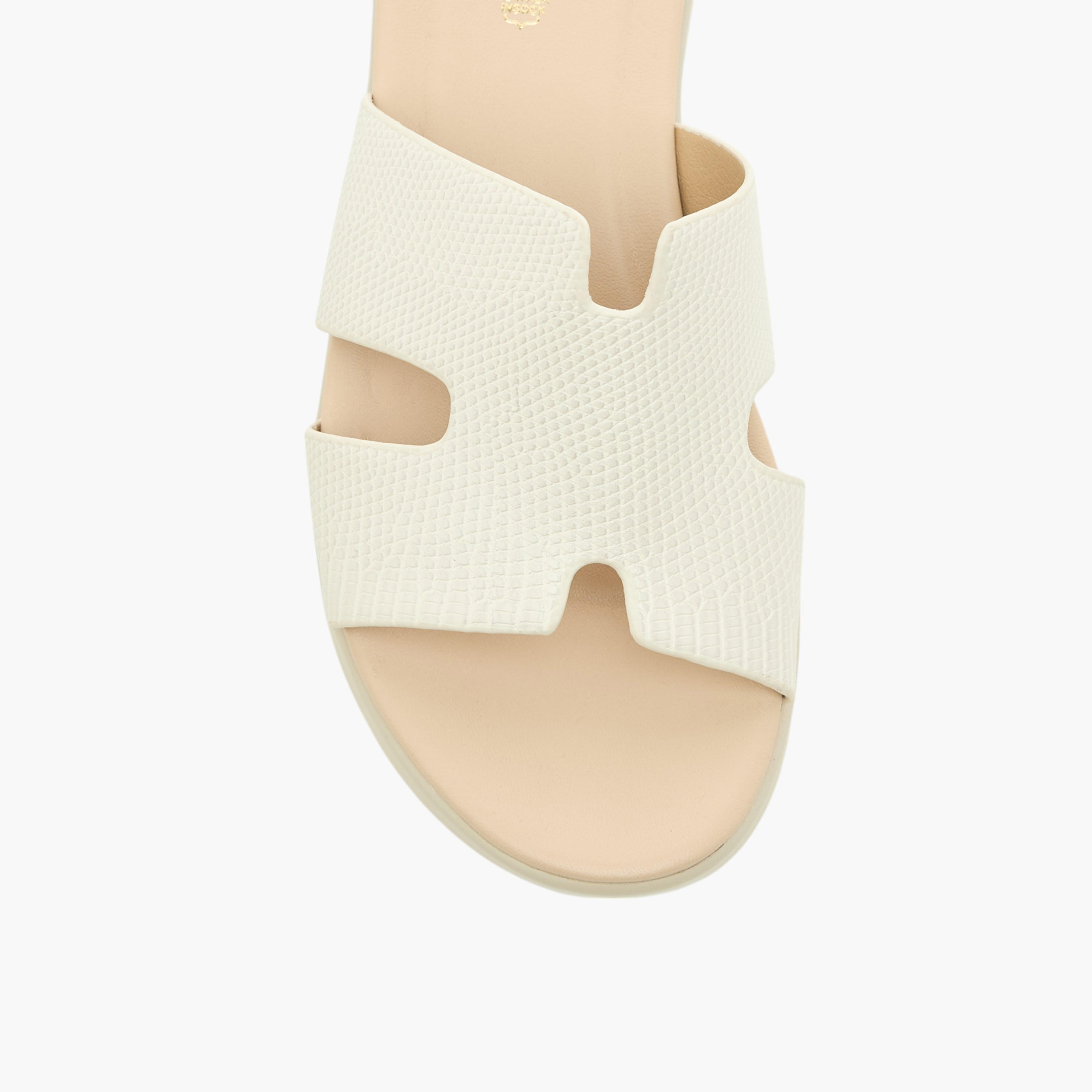 Paprika Cutout Textured Slip-On Sandals-women-shoes-sandals-heeled-image-4