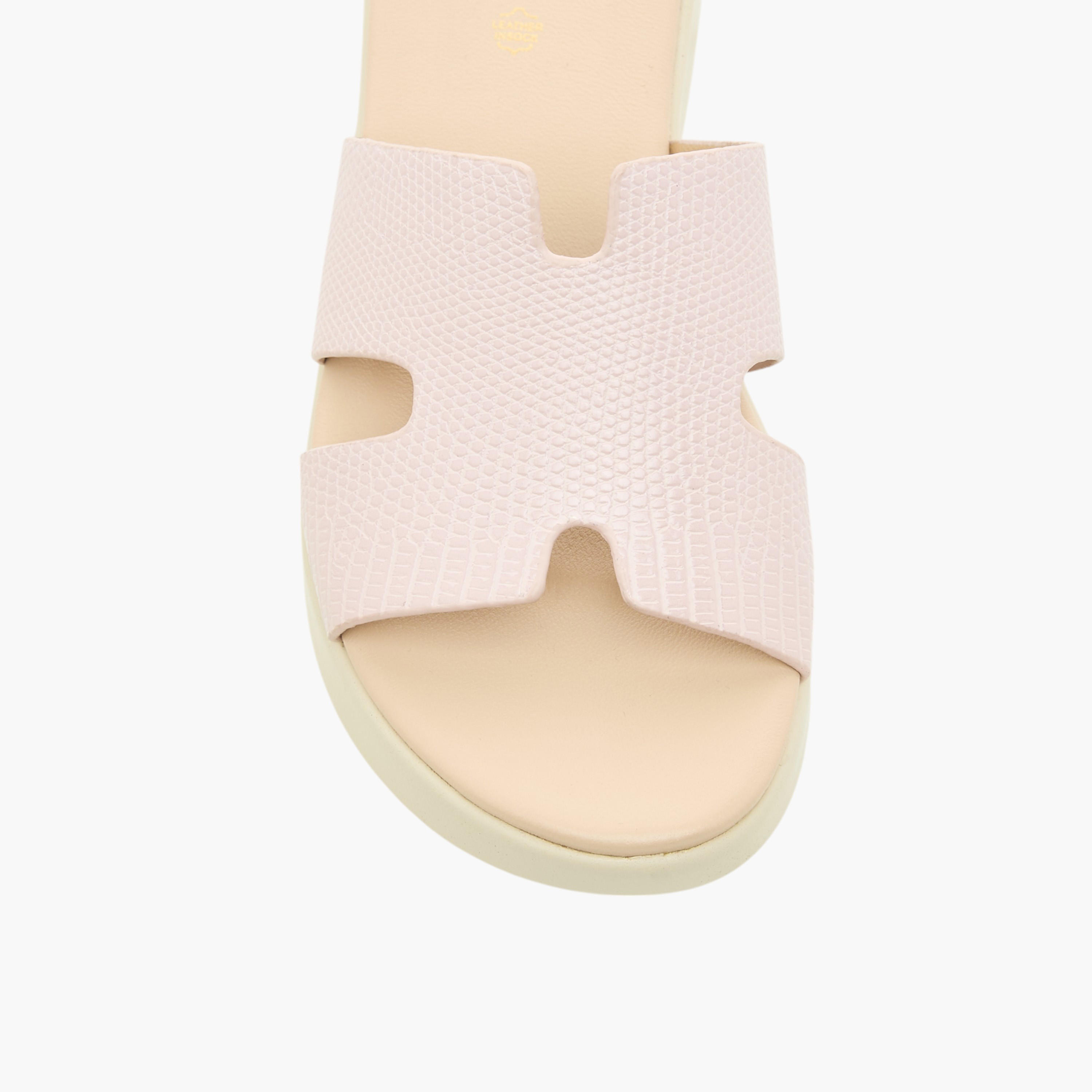 Paprika Cutout Textured Slip-On Sandals-women-shoes-sandals-heeled-image-4