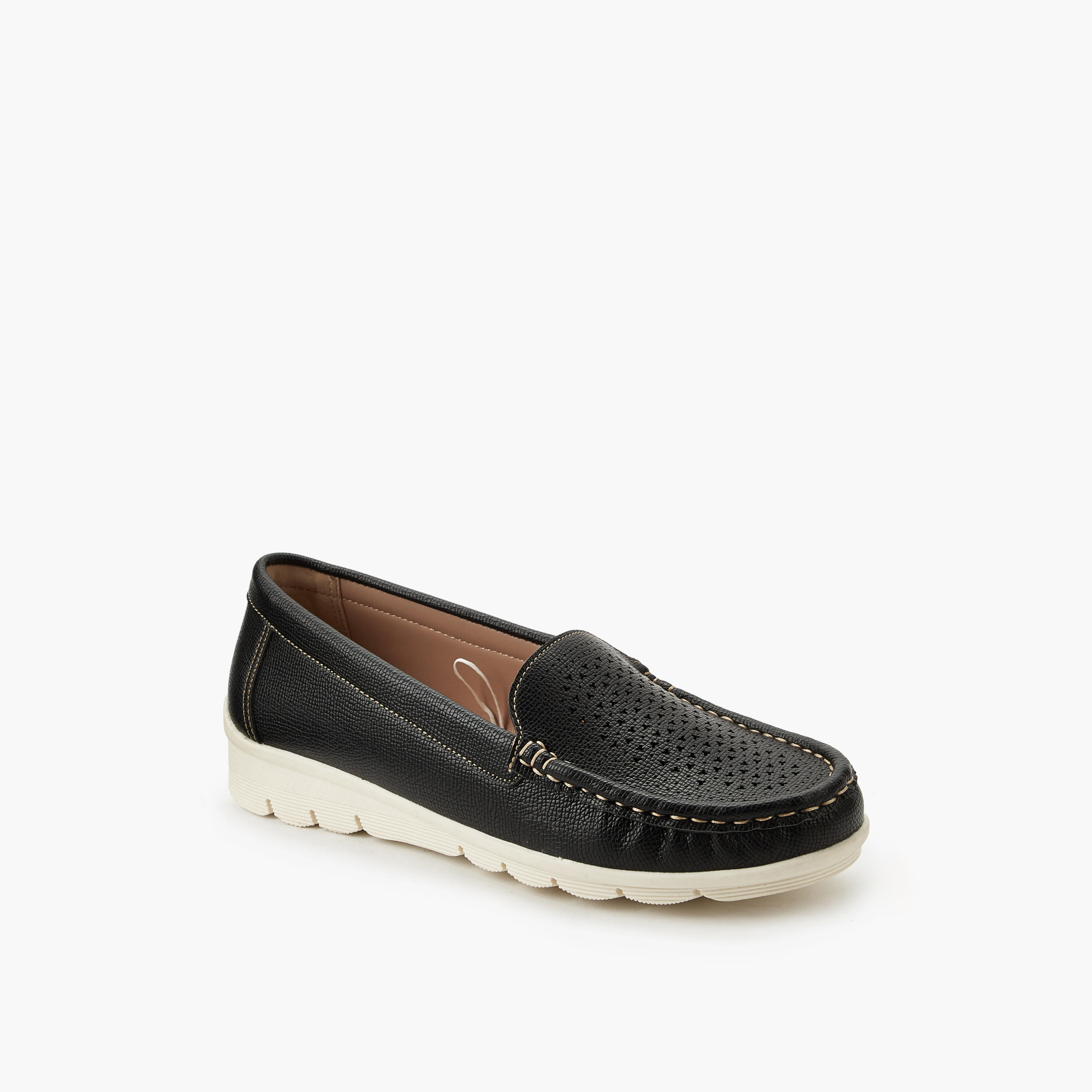 Le Confort Women Perforated Loafers-women-shoes-sandals-heeled-image-3