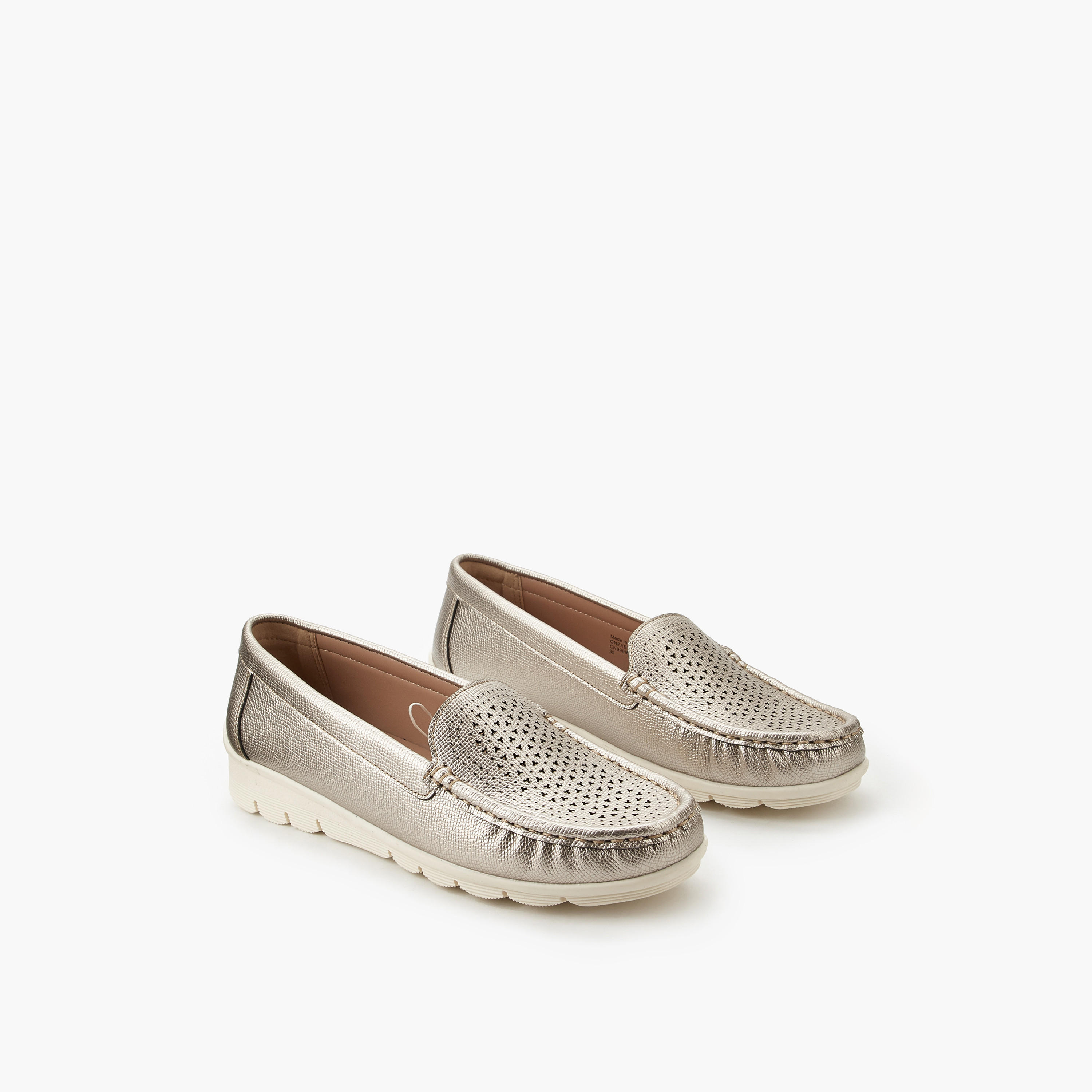 Le Confort Women Perforated Loafers-women-shoes-sandals-heeled-image-1