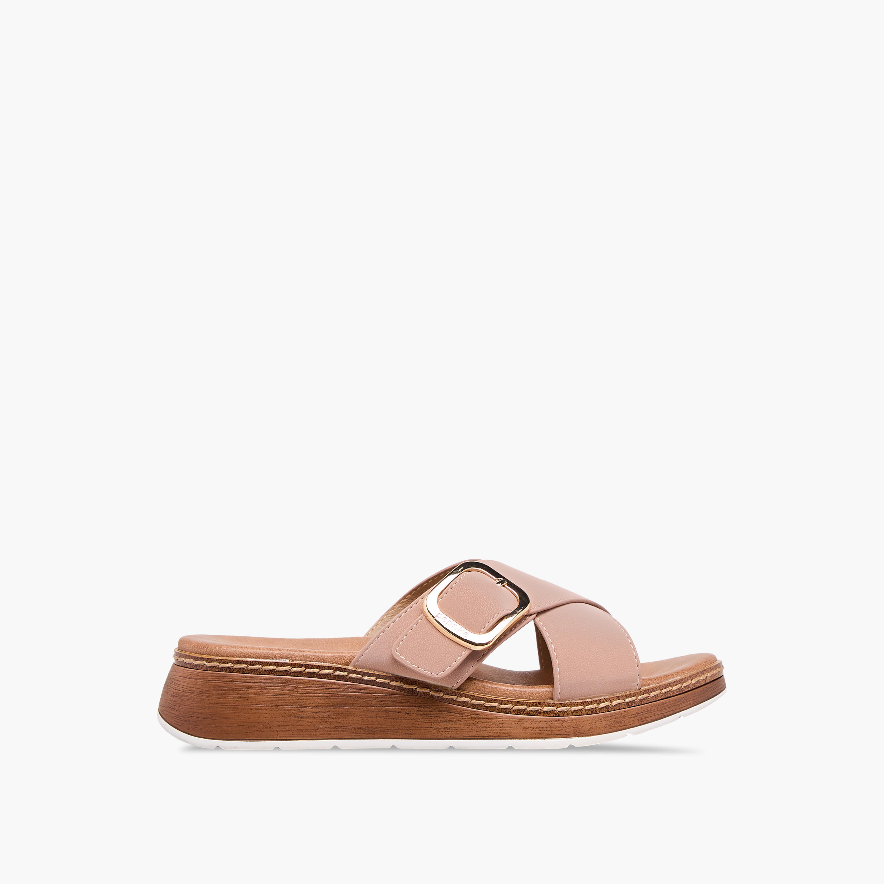 Paprika Buckle Accent Slip-On Cross Strap Sandals-women-shoes-sandals-heeled-image-3