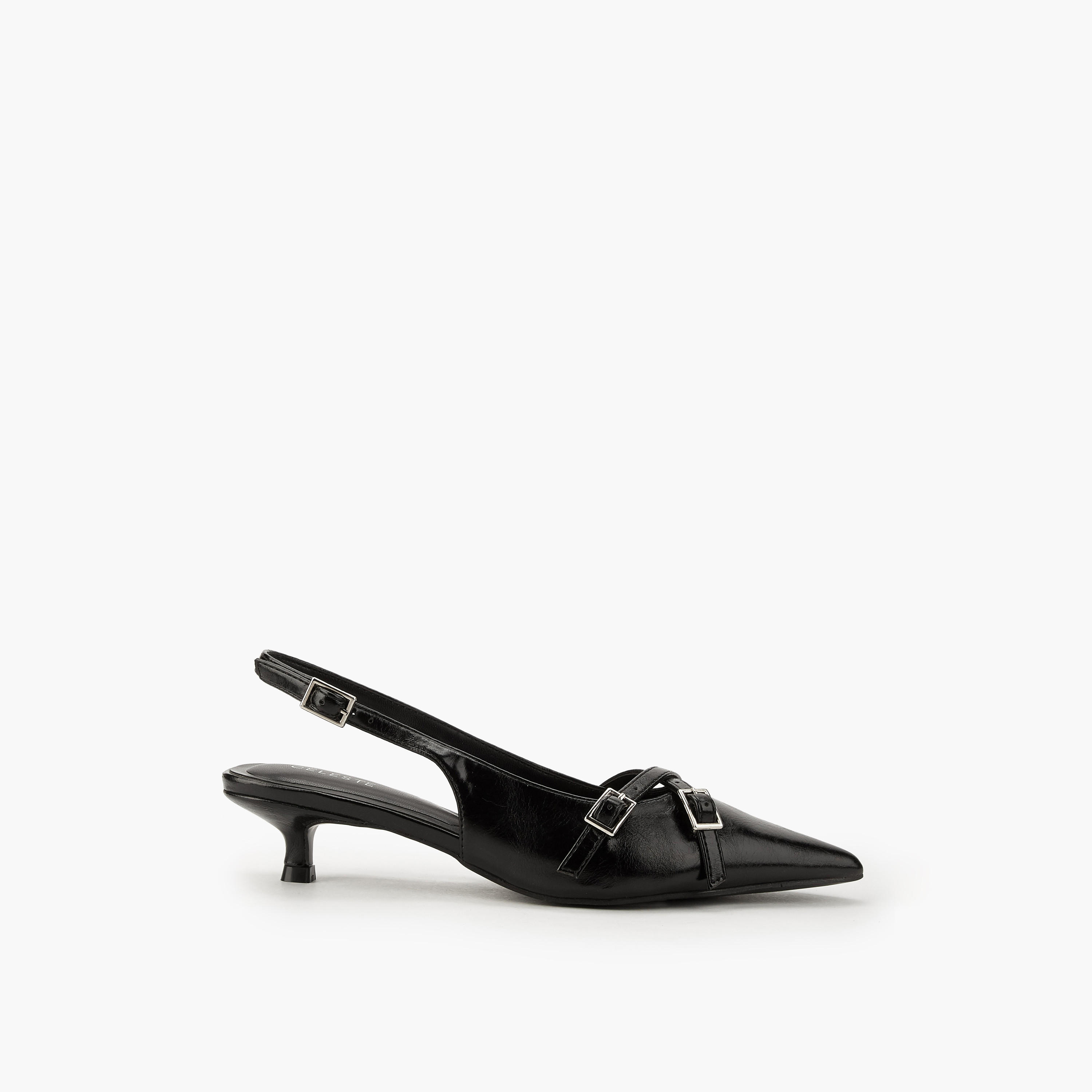 Celeste Women Buckle Detail Kitten Heel Shoes-women-shoes-heels-image-3