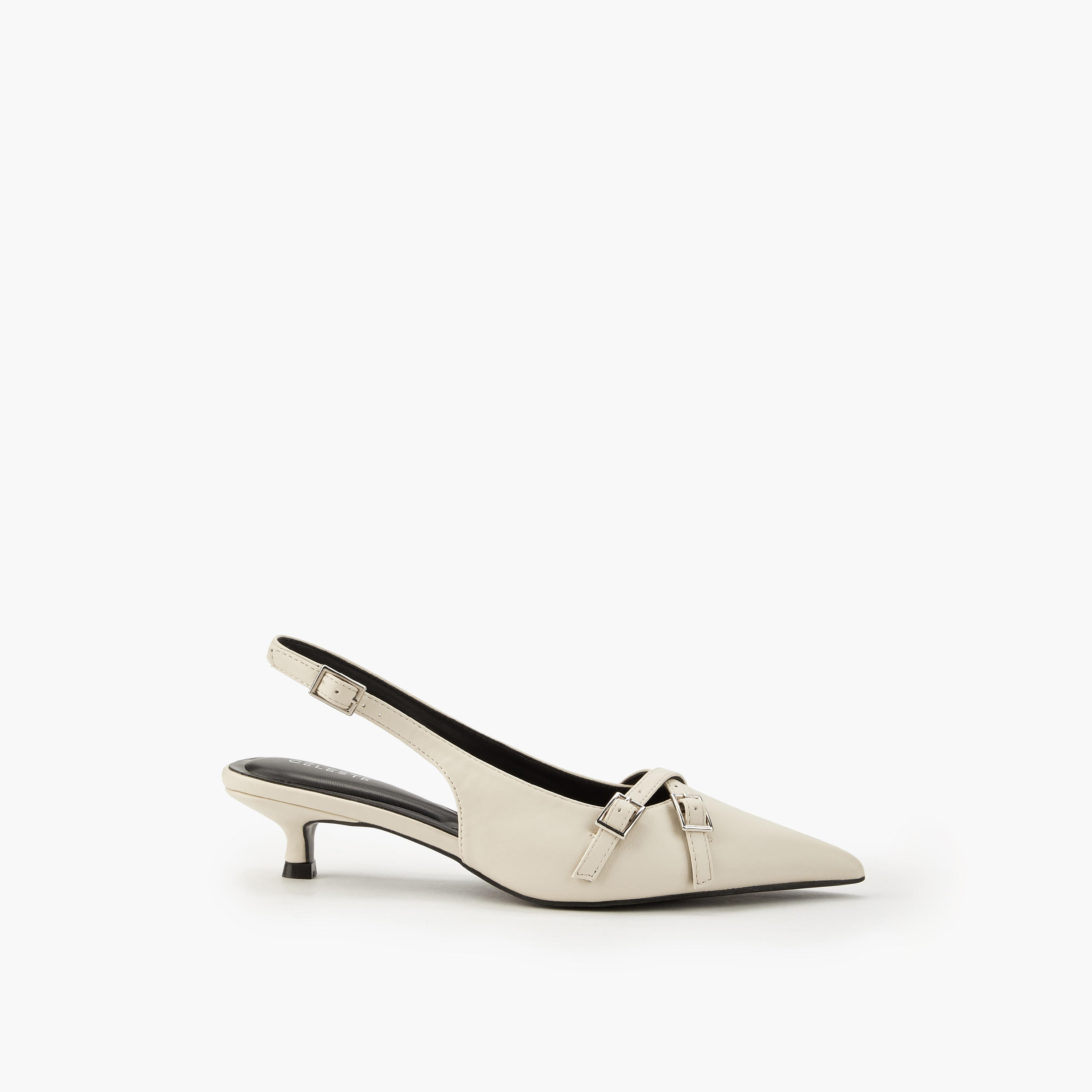 Celeste Women Buckle Detail Kitten Heel Shoes-women-shoes-heels-image-3