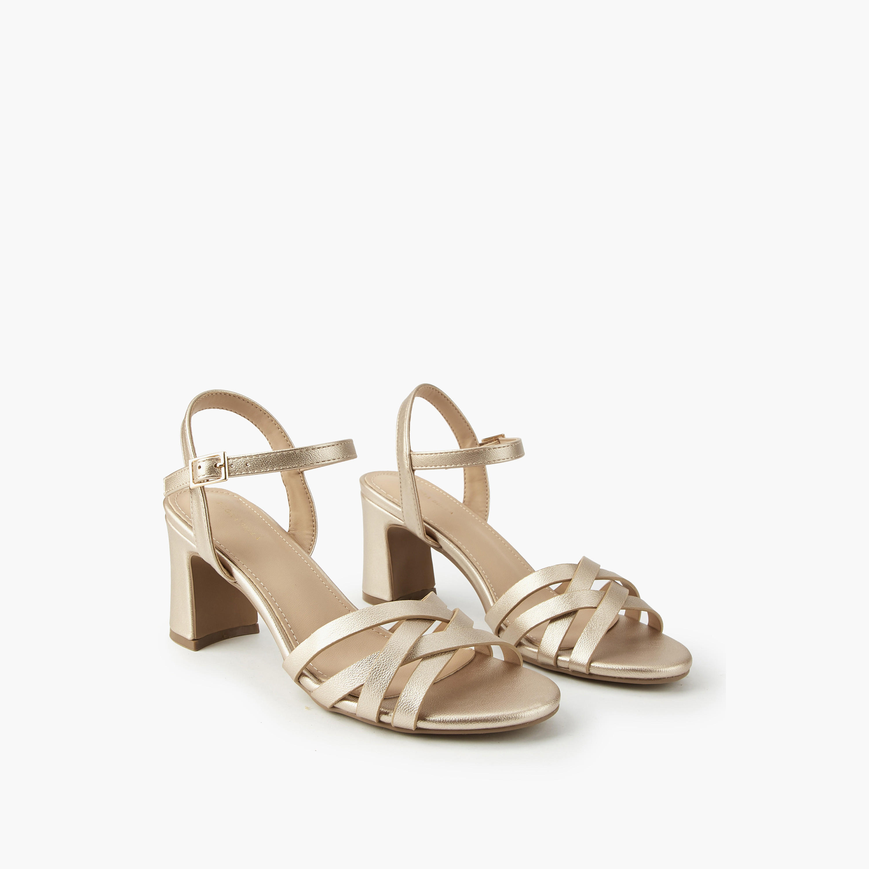 صندل بكعب عريض وأشرطة متقاطعة للنساء من فلورا بيلا-women-shoes-sandals-heeled-image-1