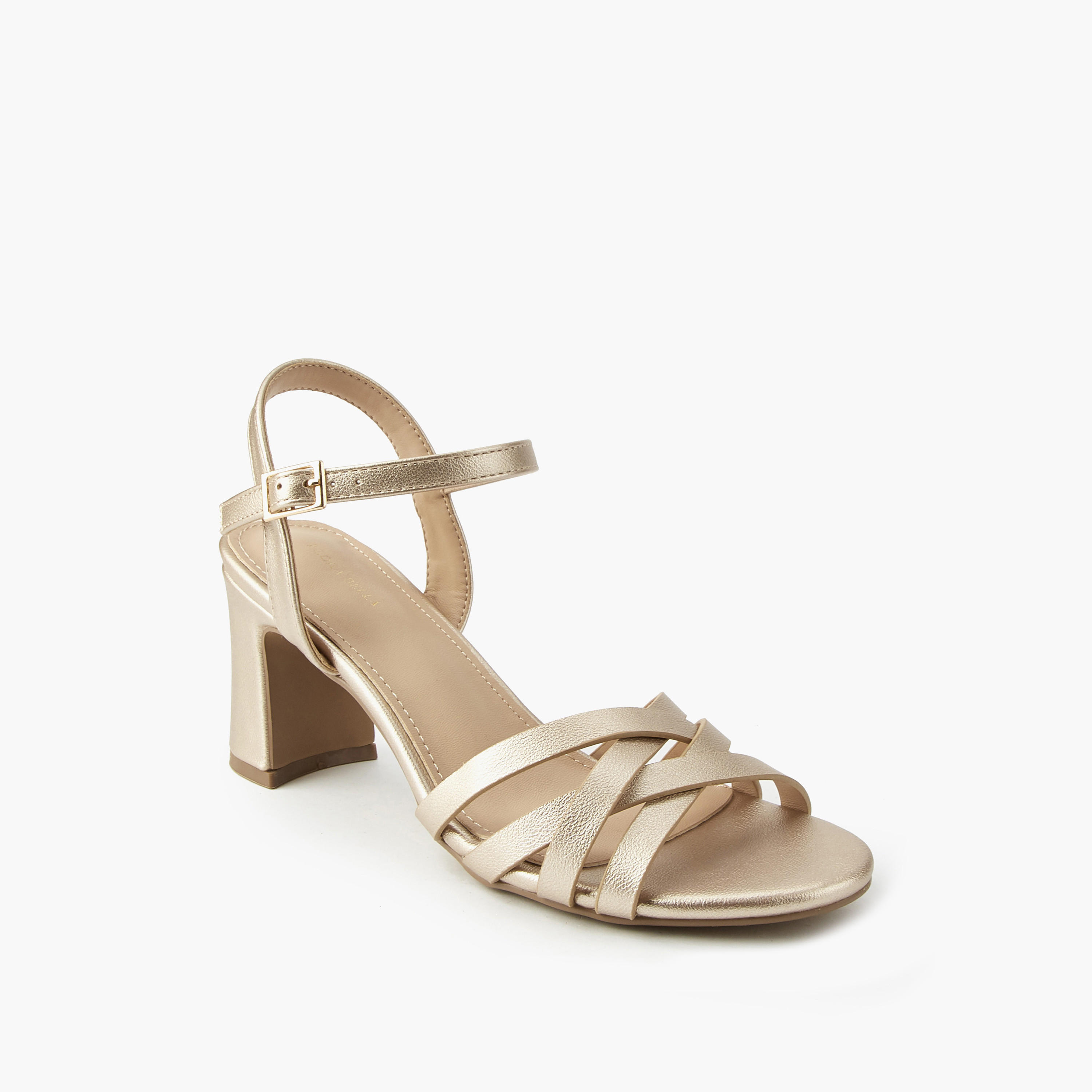 صندل بكعب عريض وأشرطة متقاطعة للنساء من فلورا بيلا-women-shoes-sandals-heeled-image-3