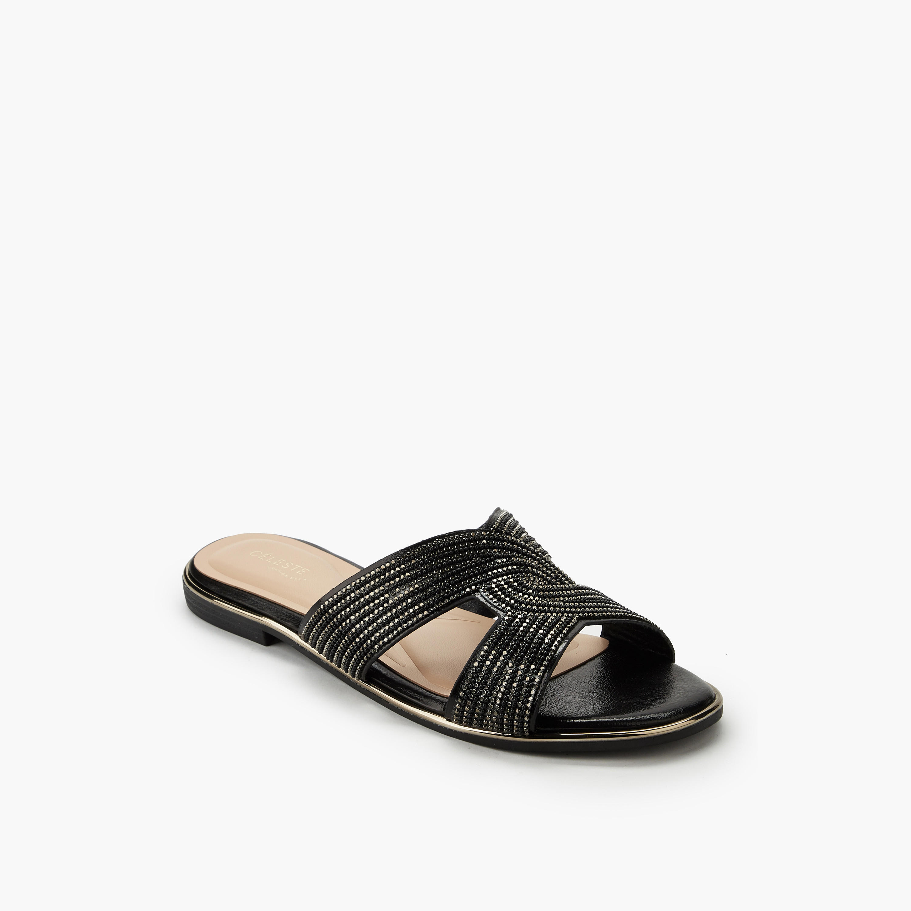 Celeste Women Stone Embellished Slide Sandals-women-shoes-flats-sandals-image-3