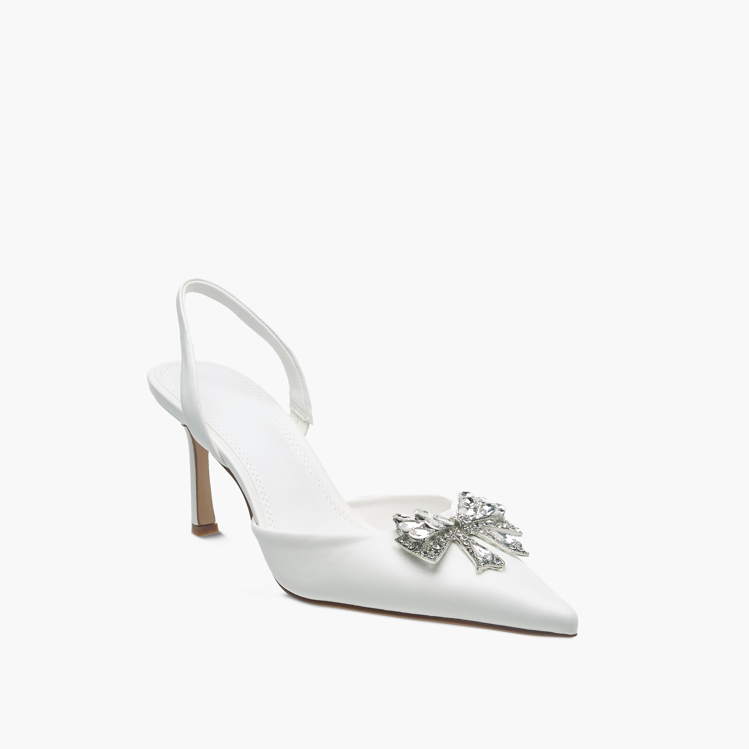 Celeste Women's Bow Embellished Slingback Shoes with Stiletto Heels-women-shoes-heels-image-2