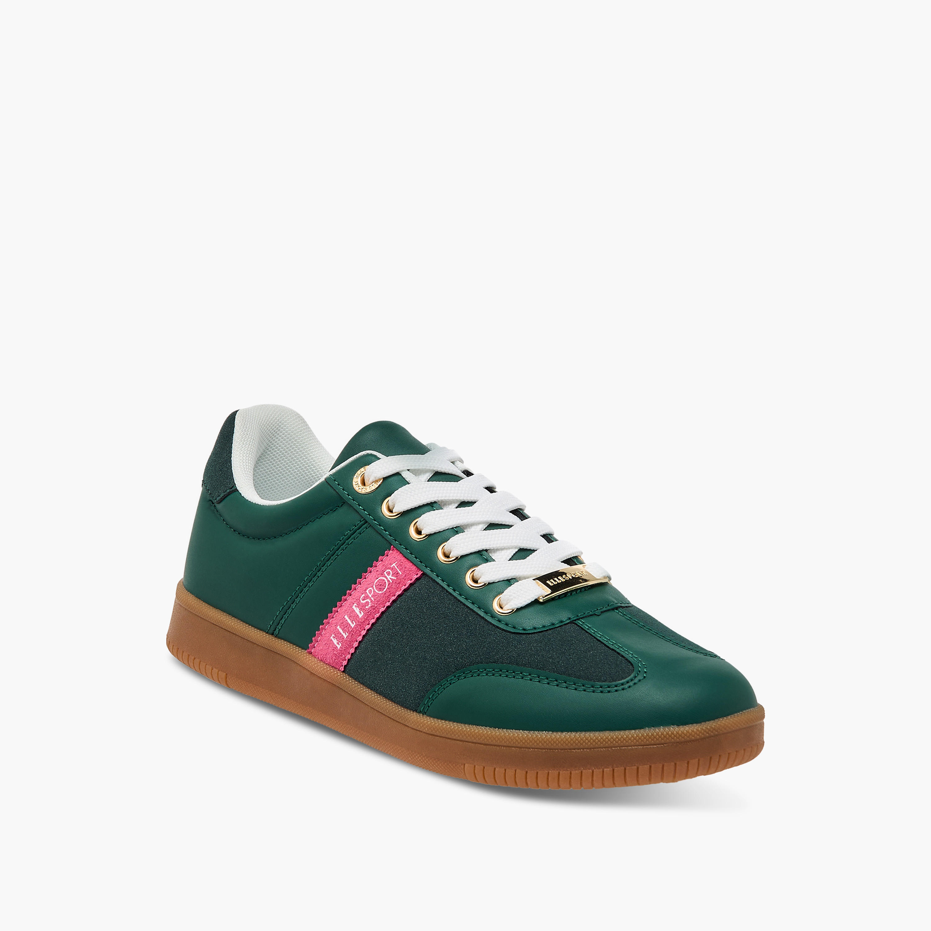 Elle Women's Logo Detail Sneakers with Lace-Up Closure-women-shoes-sneakers-image-2