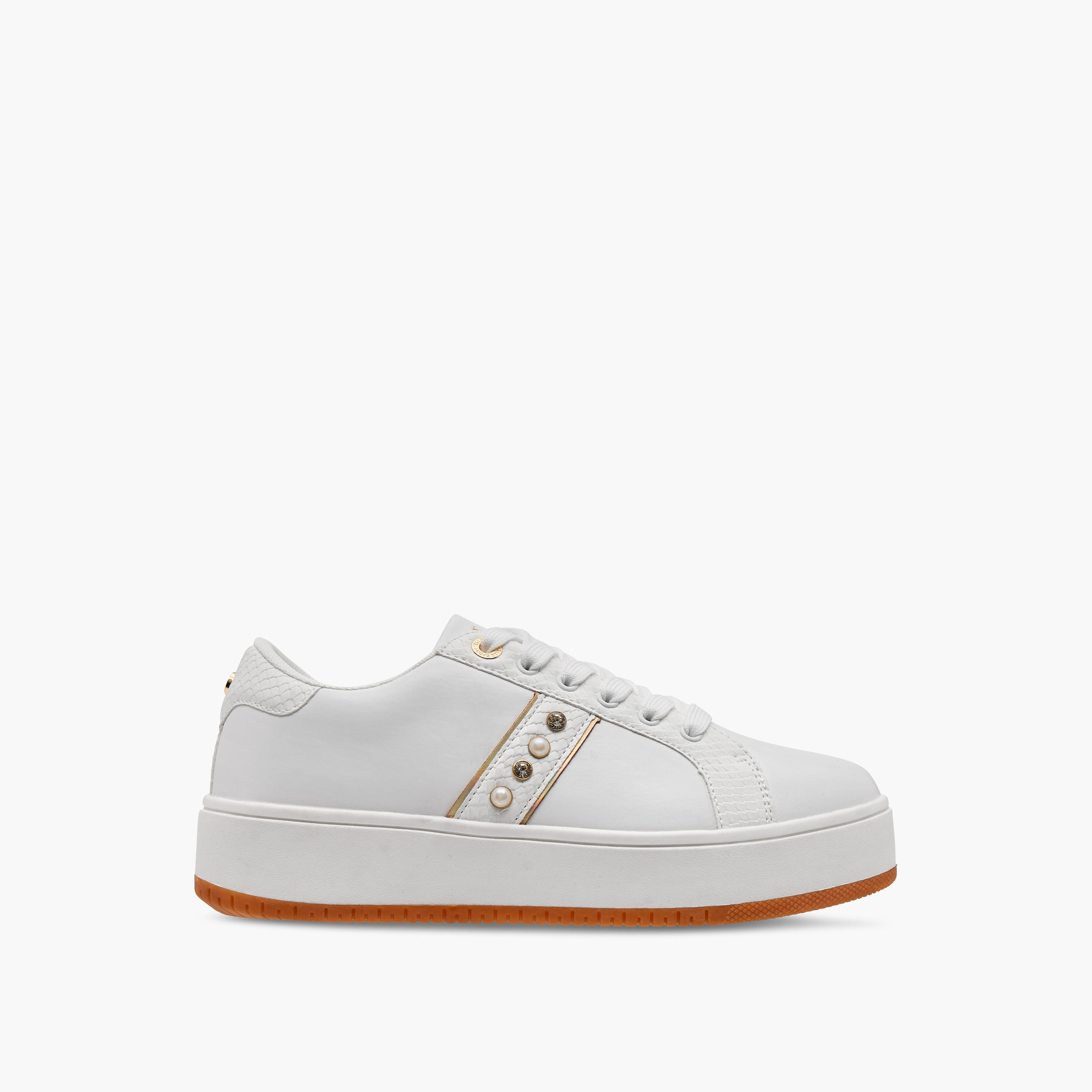 Elle Women's Studded Sneakers with Lace-Up Closure-women-shoes-sneakers-image-3