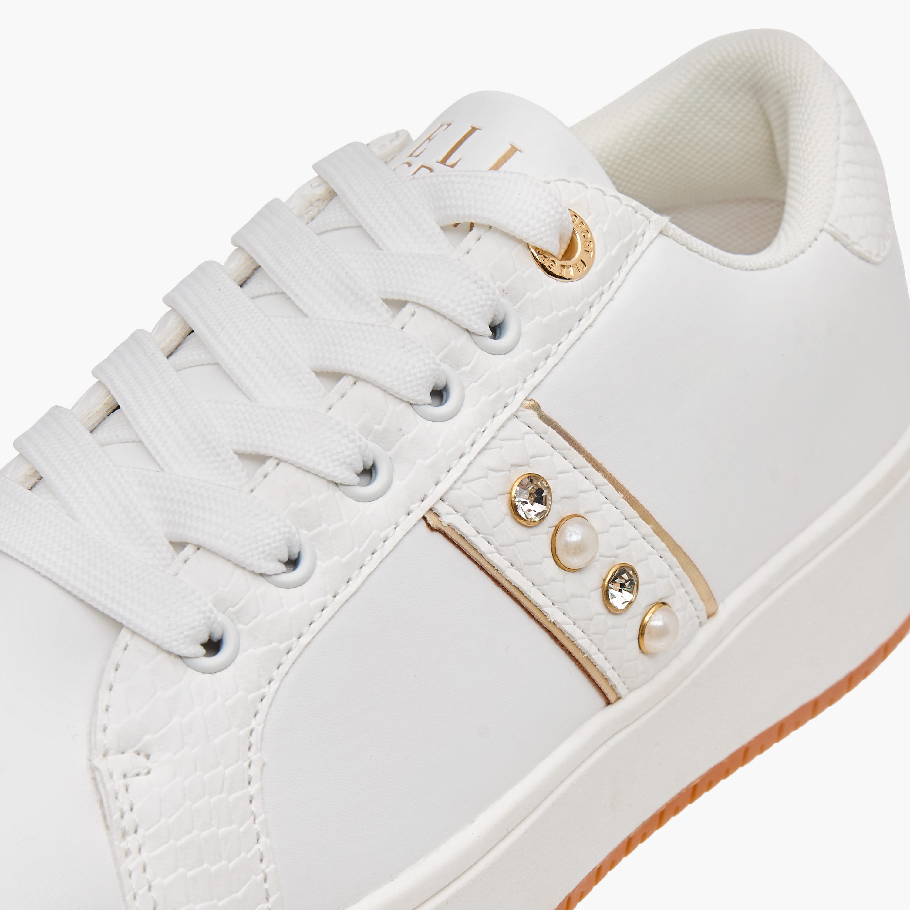 Elle Women's Studded Sneakers with Lace-Up Closure-women-shoes-sneakers-image-4