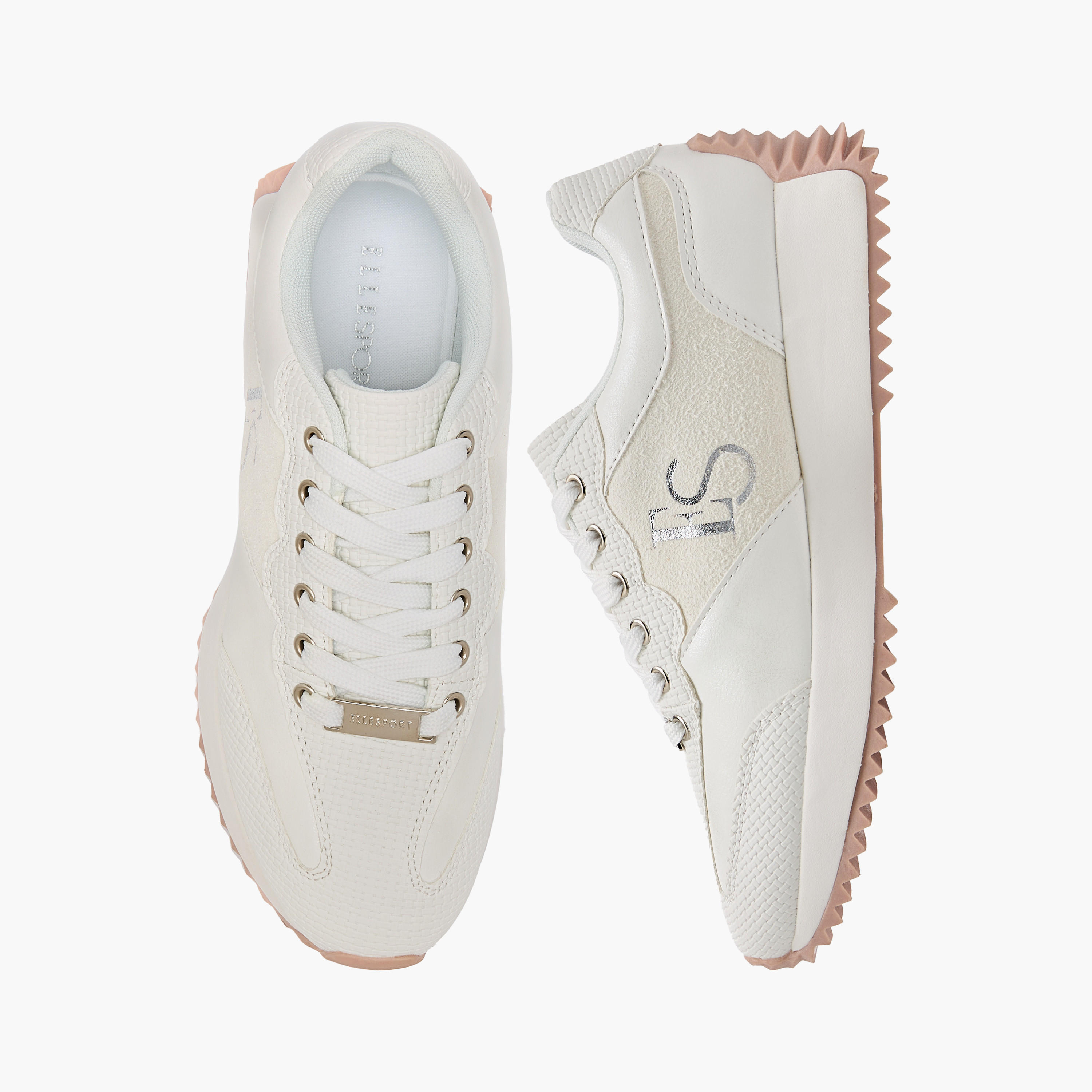 Elle Women's Logo Detail Sneakers with Lace-Up Closure-women-shoes-sneakers-image-1
