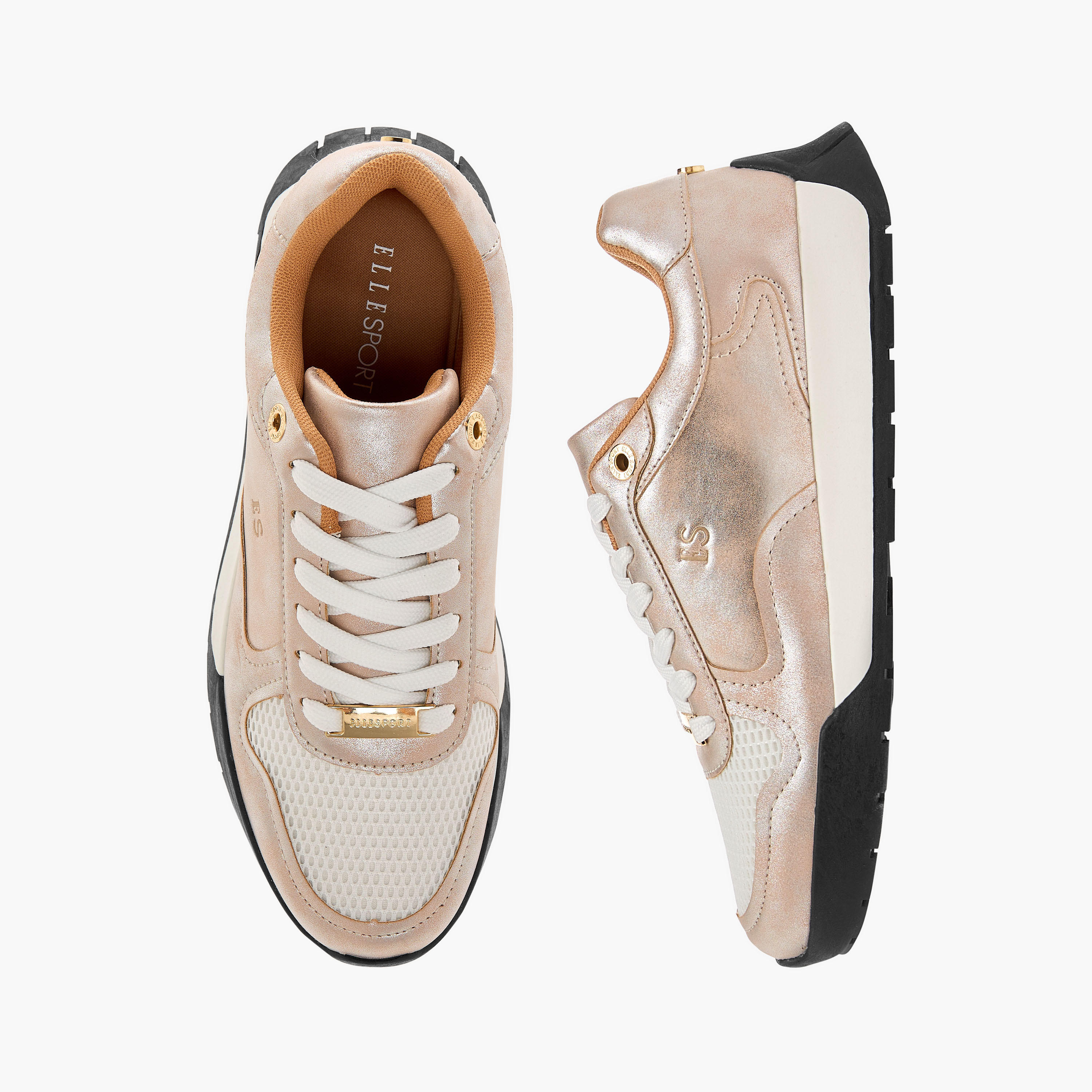 Elle Women's Panelled Sneakers with Lace-Up Closure-women-shoes-sneakers-image-1