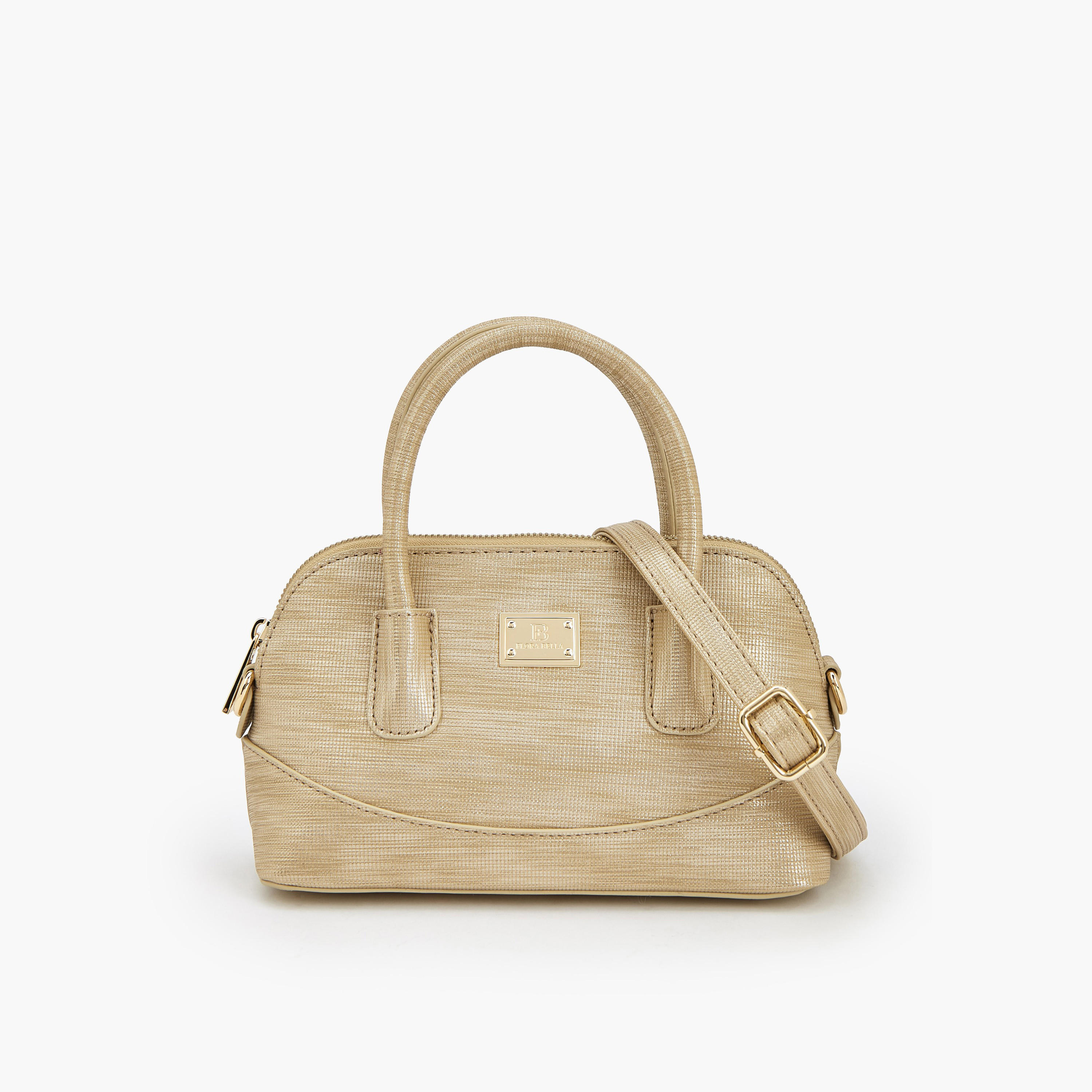 Flora Bella Textured Satchel Bag with Detachable Strap-women-bagsandwallets-handbags-image-1