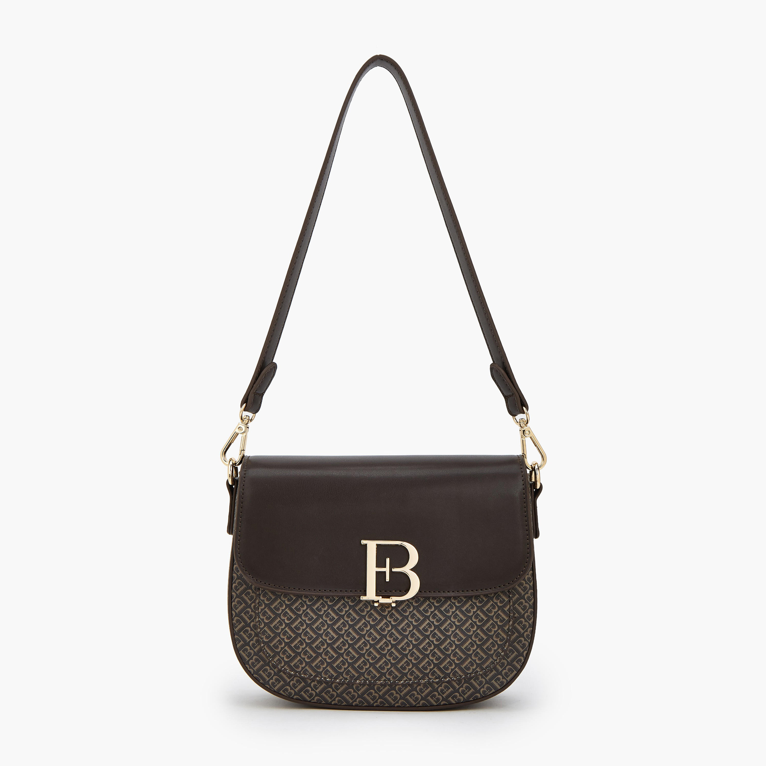Flora Bella Monogram Print Shoulder Bag with Detachable Strap-women-bagsandwallets-handbags-image-1