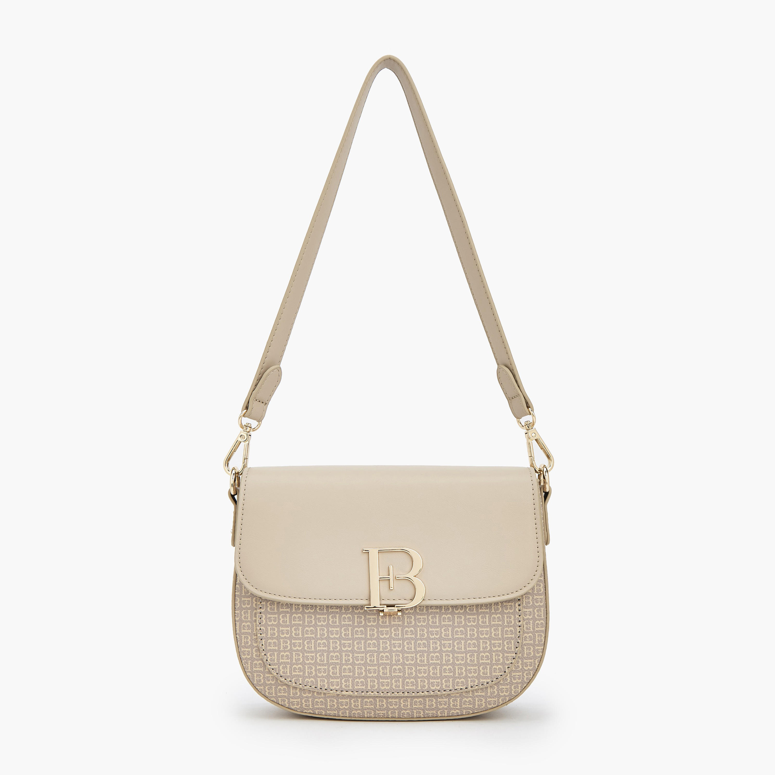 شنطة كتف بطبعات مونوجرام وحزام قابل للفصل من فلورا بيلا-women-bagsandwallets-handbags-image-1