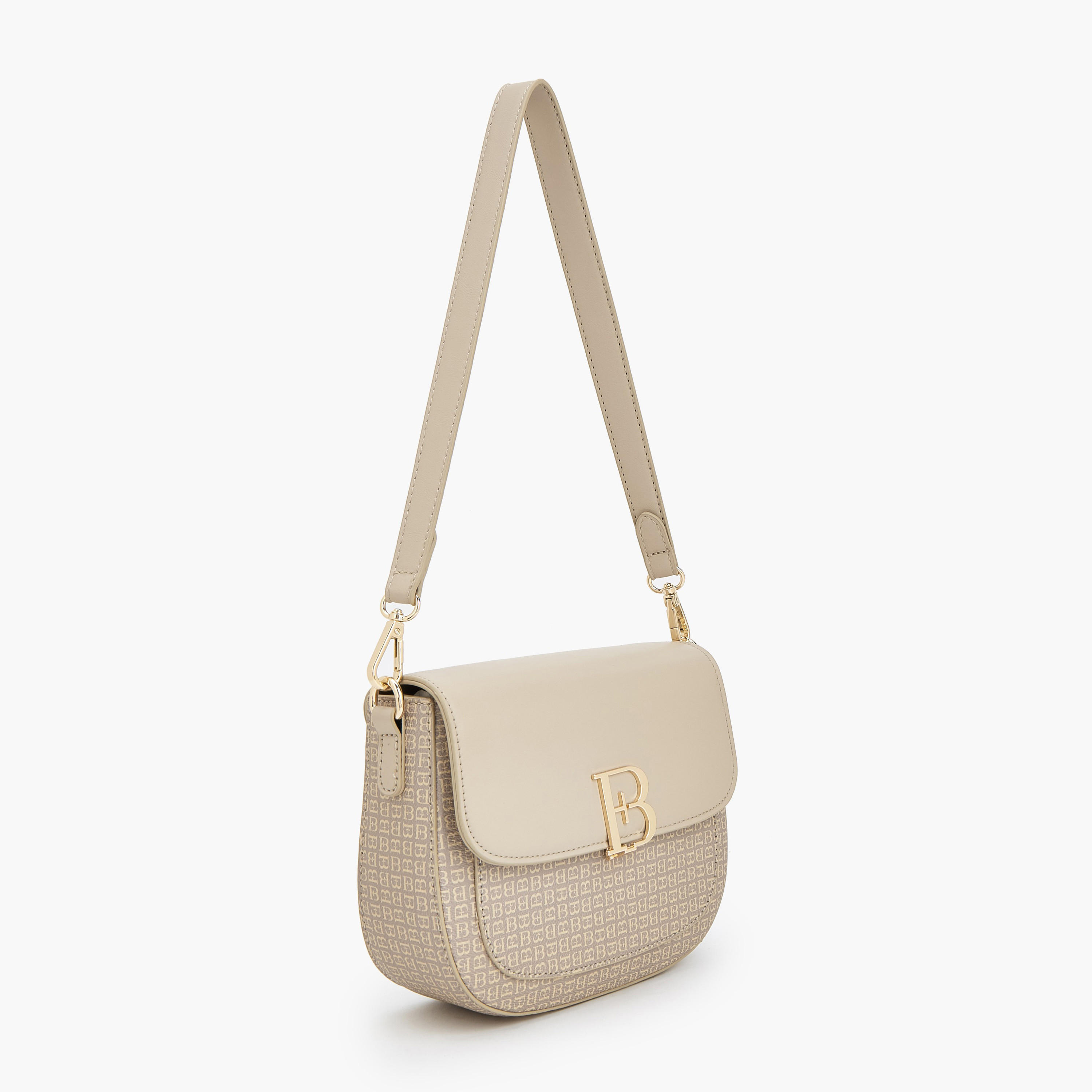 شنطة كتف بطبعات مونوجرام وحزام قابل للفصل من فلورا بيلا-women-bagsandwallets-handbags-image-2