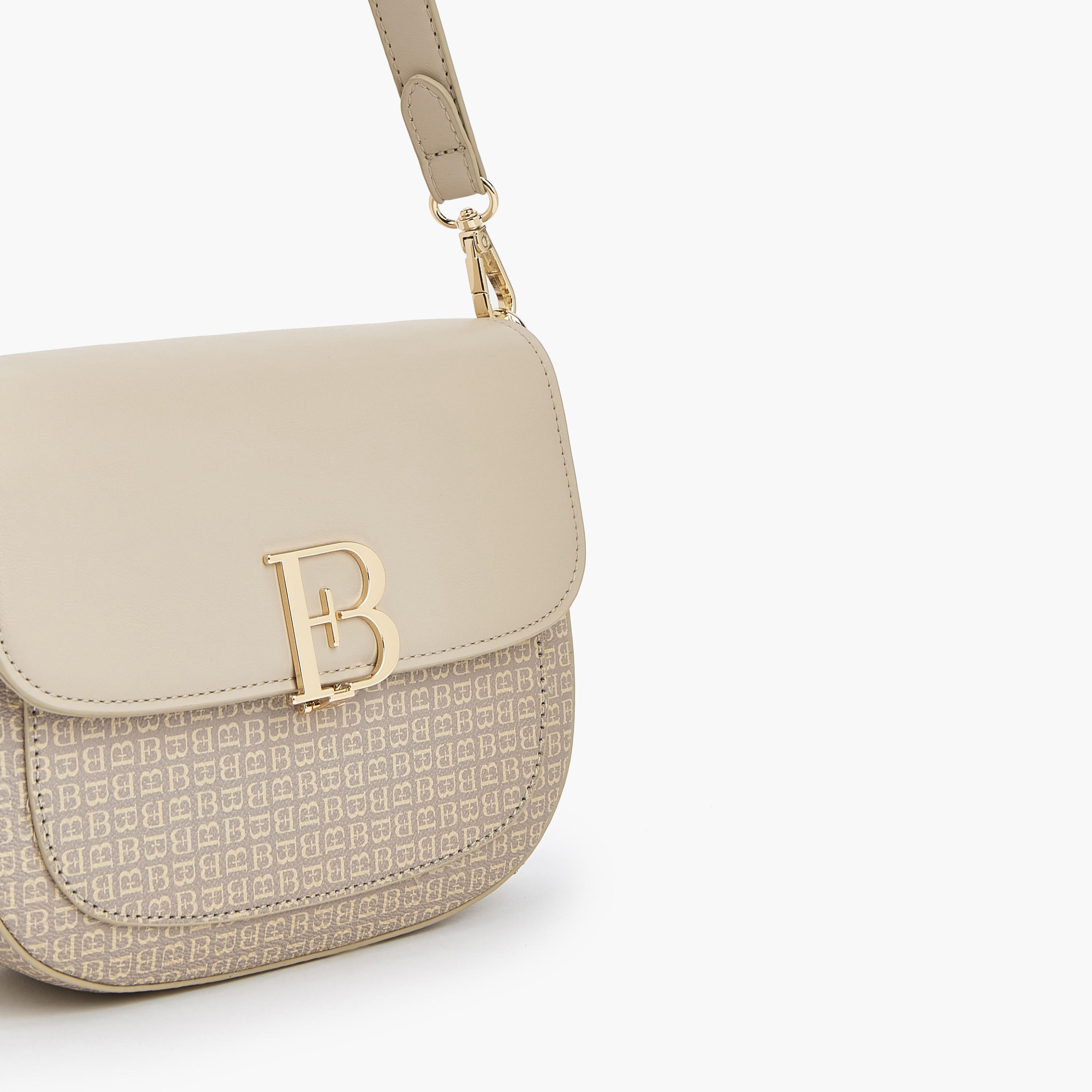 شنطة كتف بطبعات مونوجرام وحزام قابل للفصل من فلورا بيلا-women-bagsandwallets-handbags-image-3