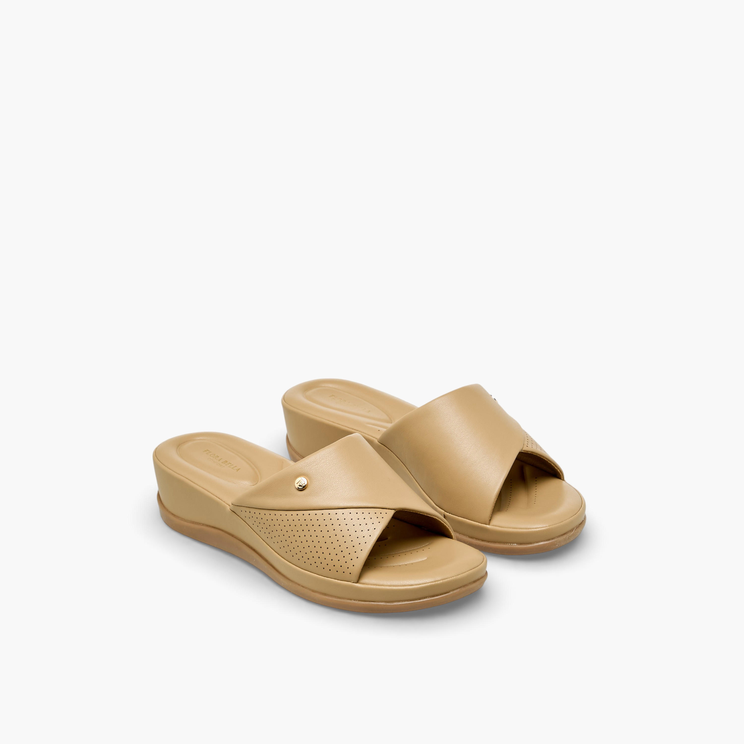 Flora Bella Women Perforated Wedge Heel Sandals-women-shoes-flats-sandals-image-1
