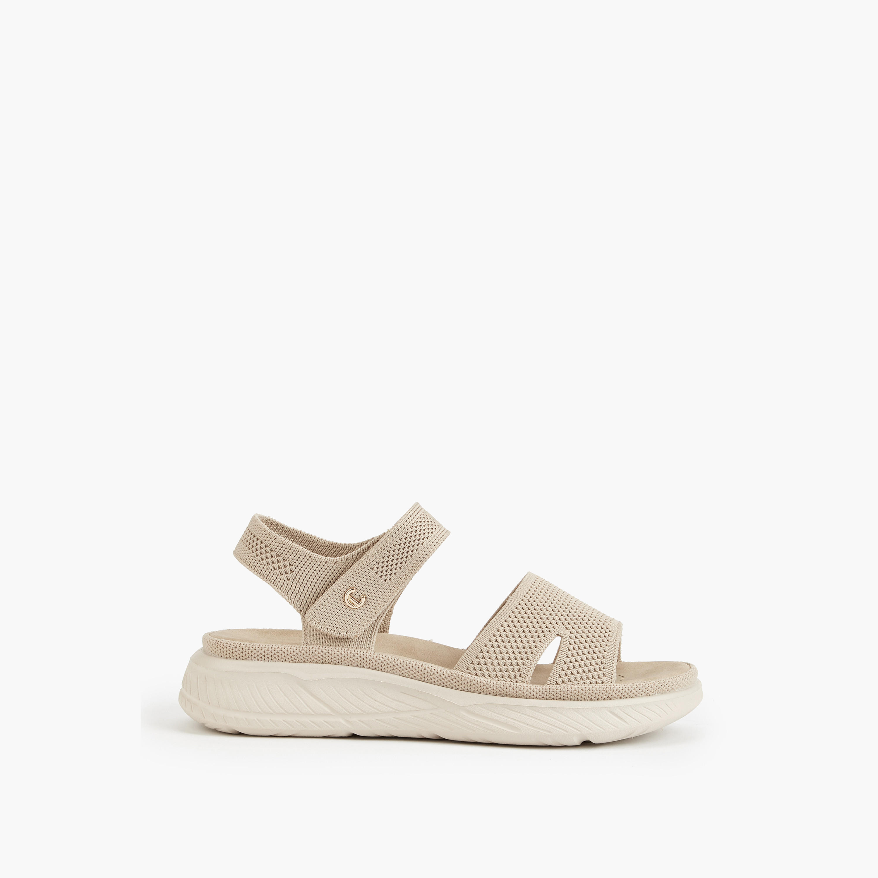 Le Confort Flyknit Textured Sandals with Hook and Loop Closure-women-shoes-sandals-heeled-image-2