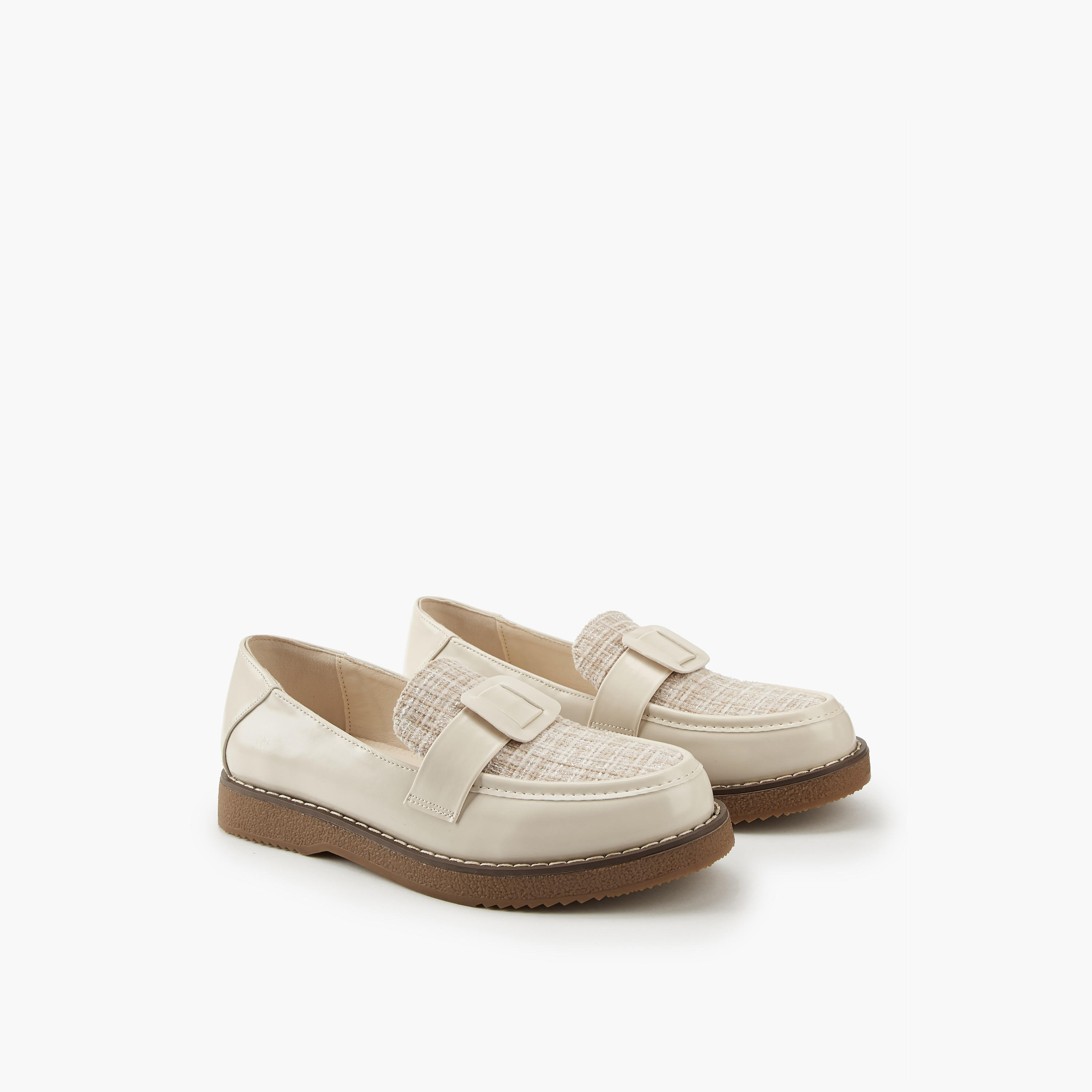 Flora Bella Buckle Accent Slip-On Loafers-women-shoes-loafersandmoccasins-image-1