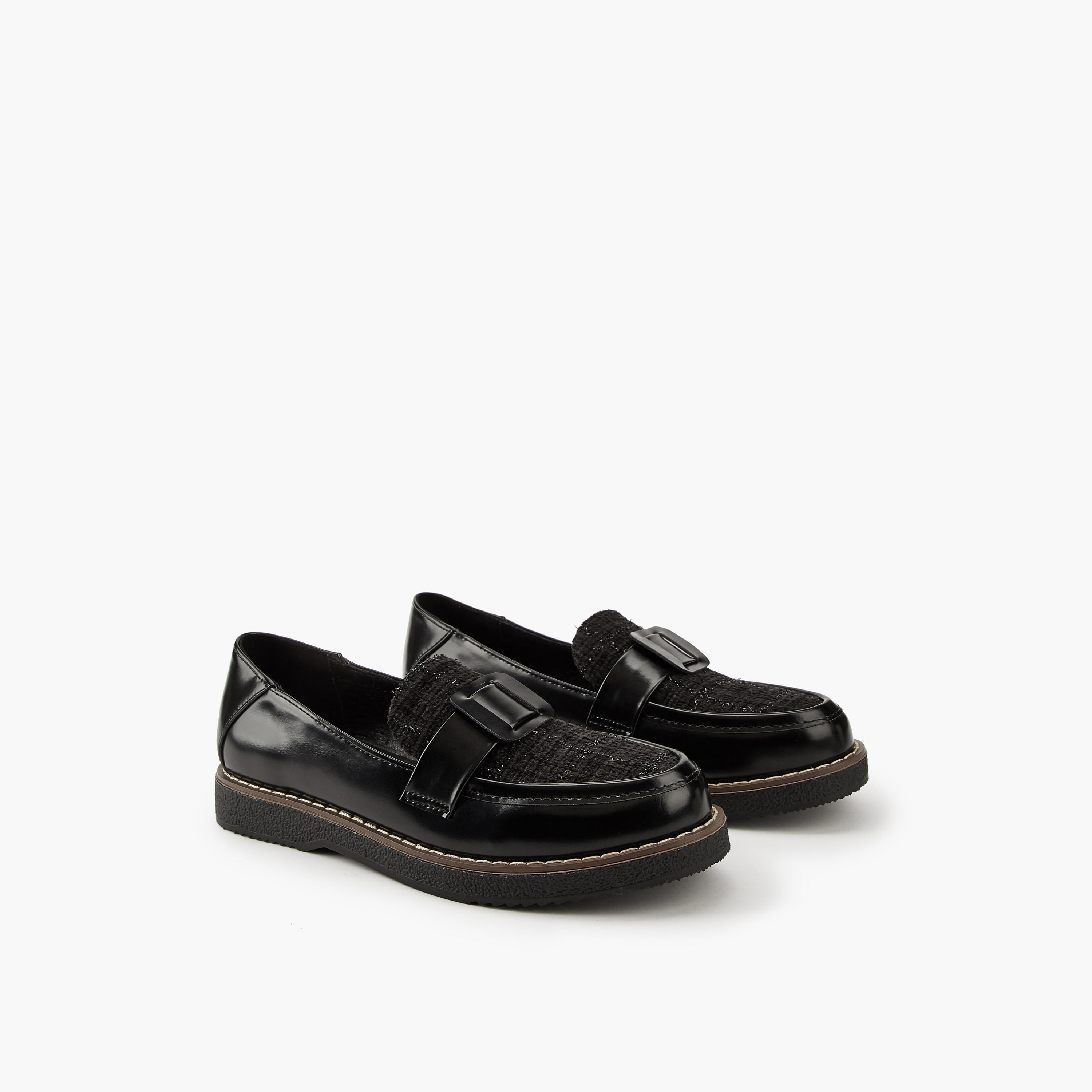 Flora Bella Buckle Accent Slip-On Loafers-women-shoes-loafersandmoccasins-image-1