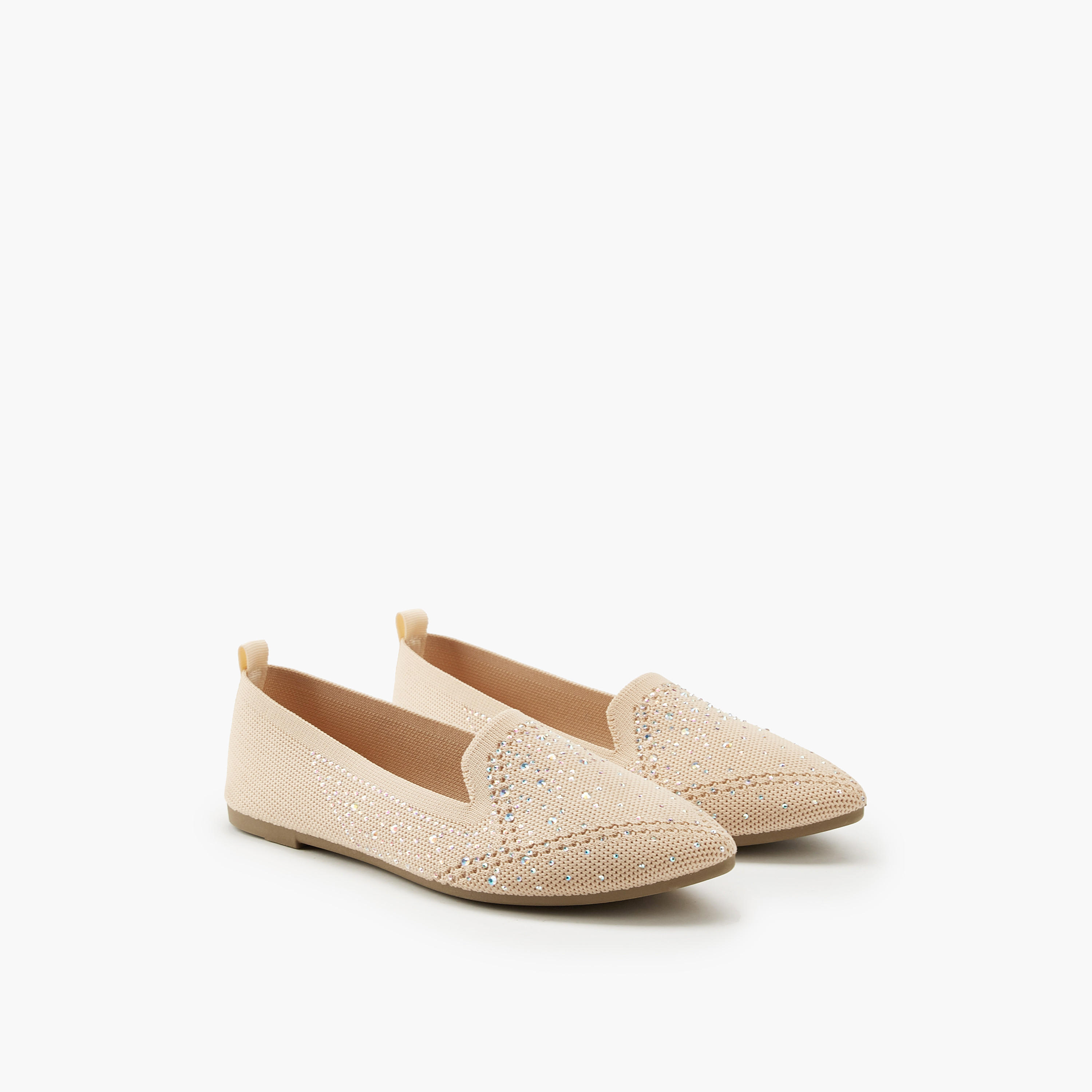 Flora Bella Embellished Slip-On Ballerina Shoes with Pull Tab-women-shoes-ballerinas-image-1