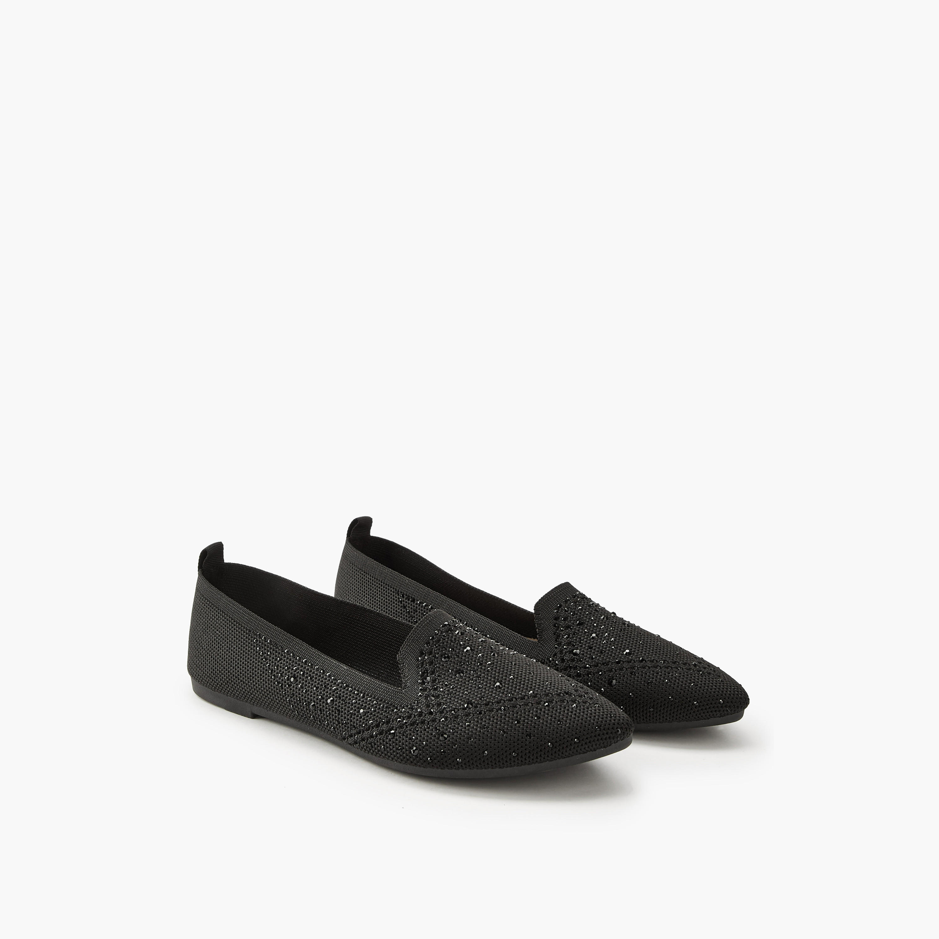 Flora Bella Embellished Slip-On Ballerina Shoes with Pull Tab-women-shoes-ballerinas-image-1