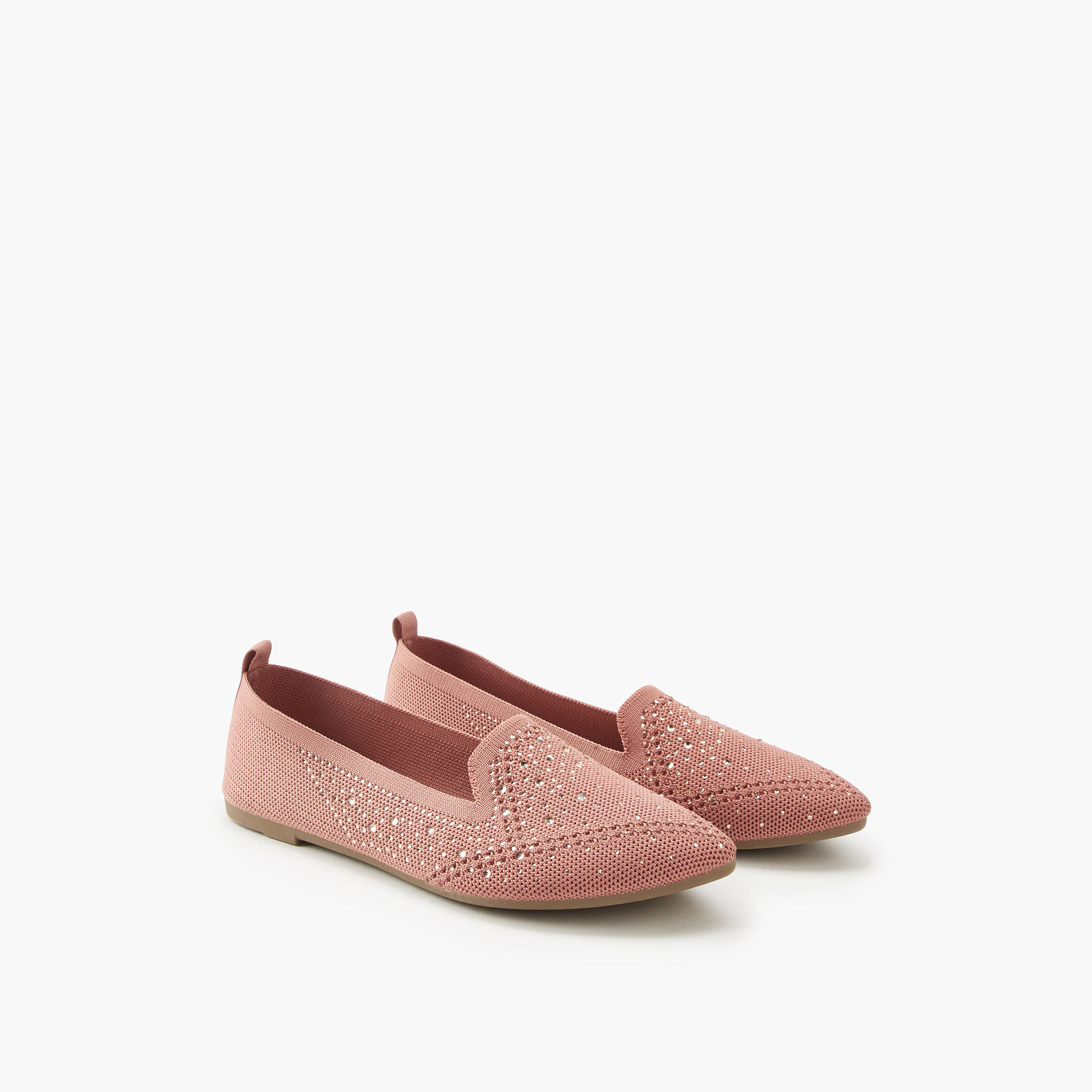 Flora Bella Embellished Slip-On Ballerina Shoes with Pull Tab-women-shoes-ballerinas-image-1