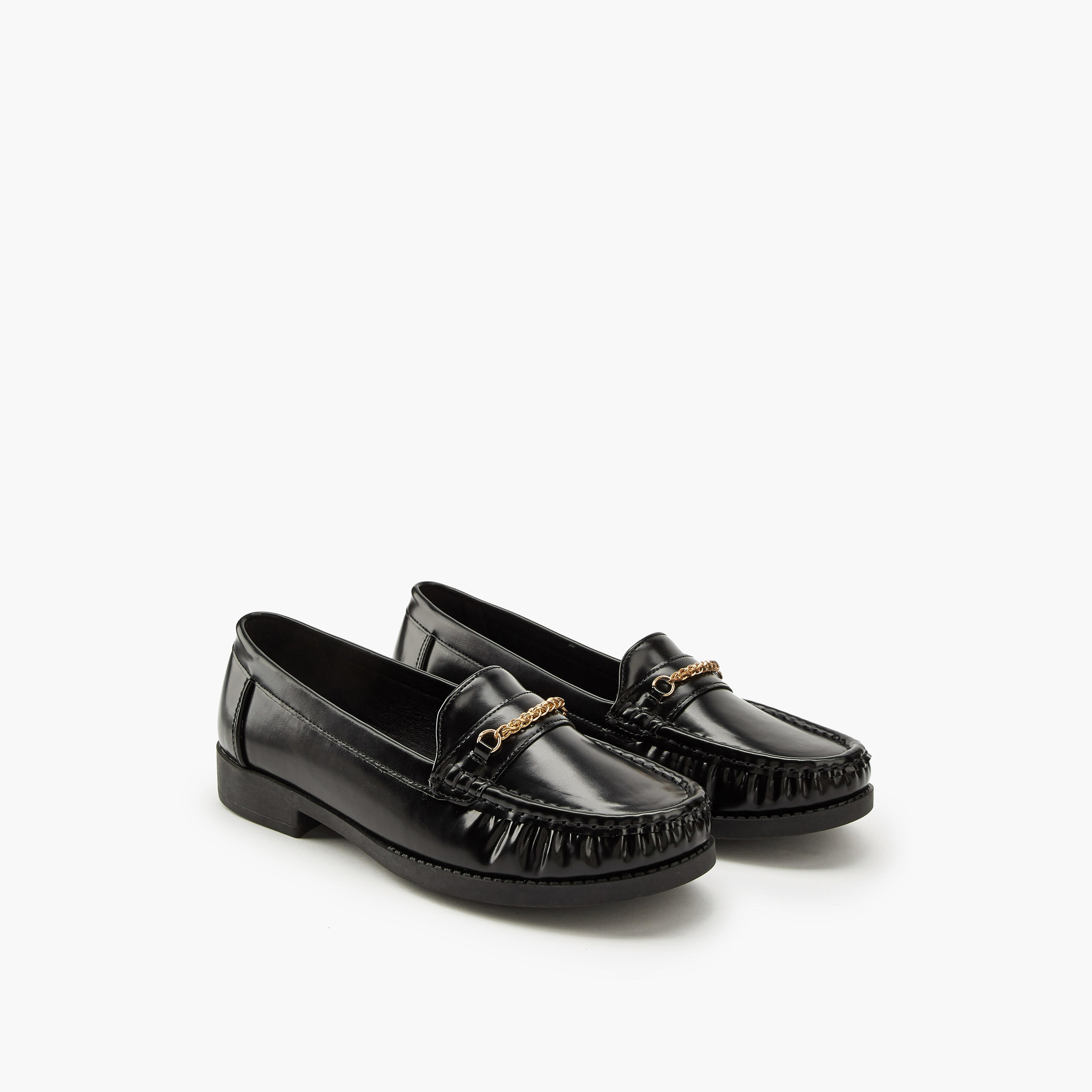 Flora Bella Chain Detail Slip-On Loafers-women-shoes-loafersandmoccasins-image-1