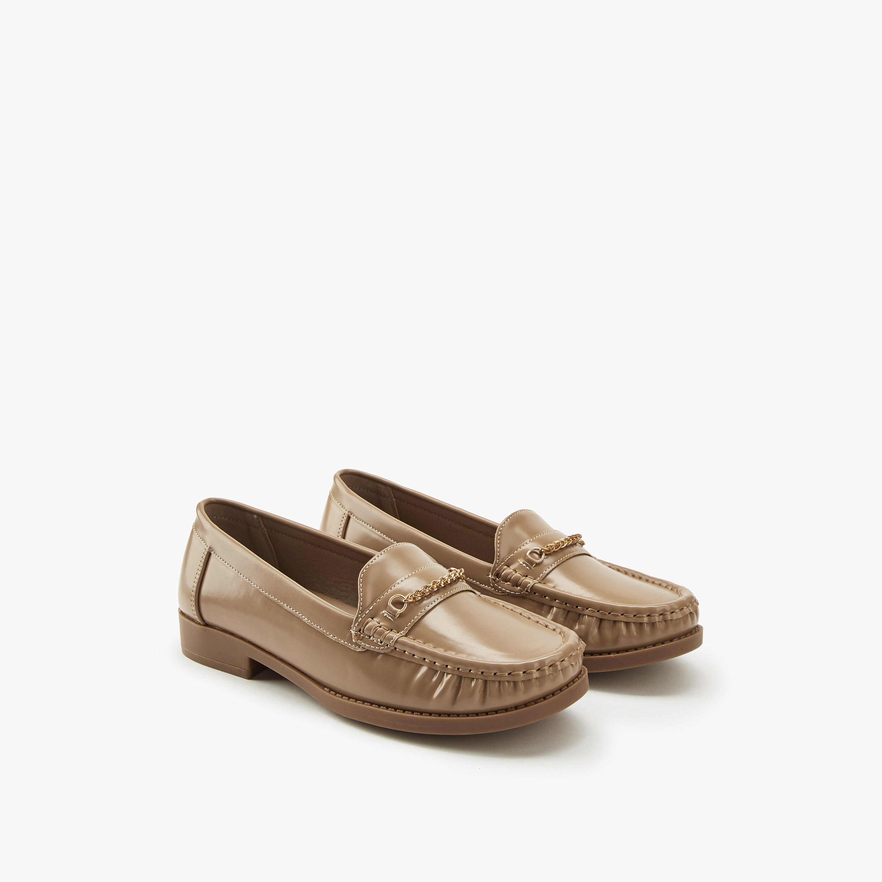 Flora Bella Chain Detail Slip-On Loafers-women-shoes-loafersandmoccasins-image-1