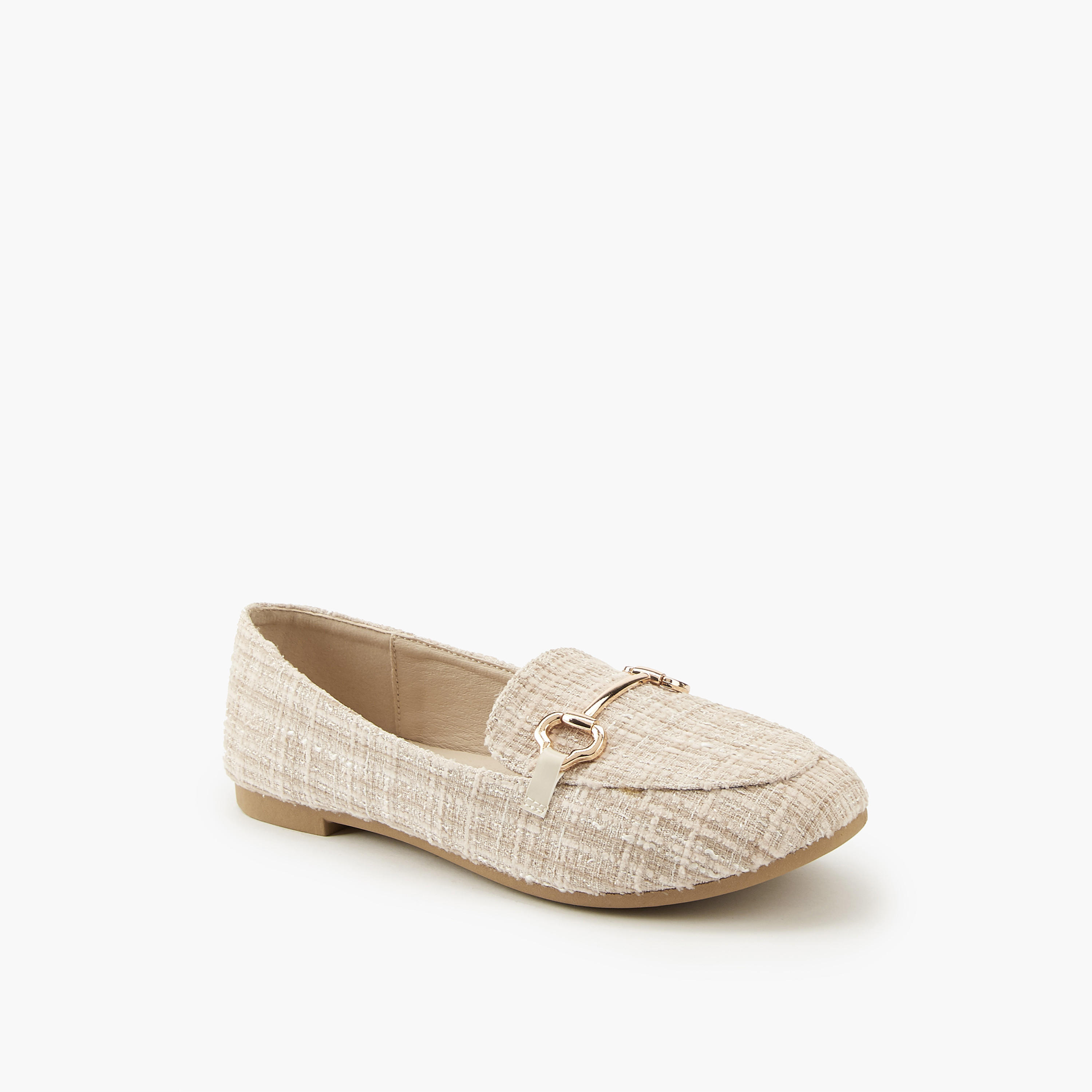 Flora Bella Textured Slip-On Loafers with Metallic Accent-women-shoes-loafersandmoccasins-image-3