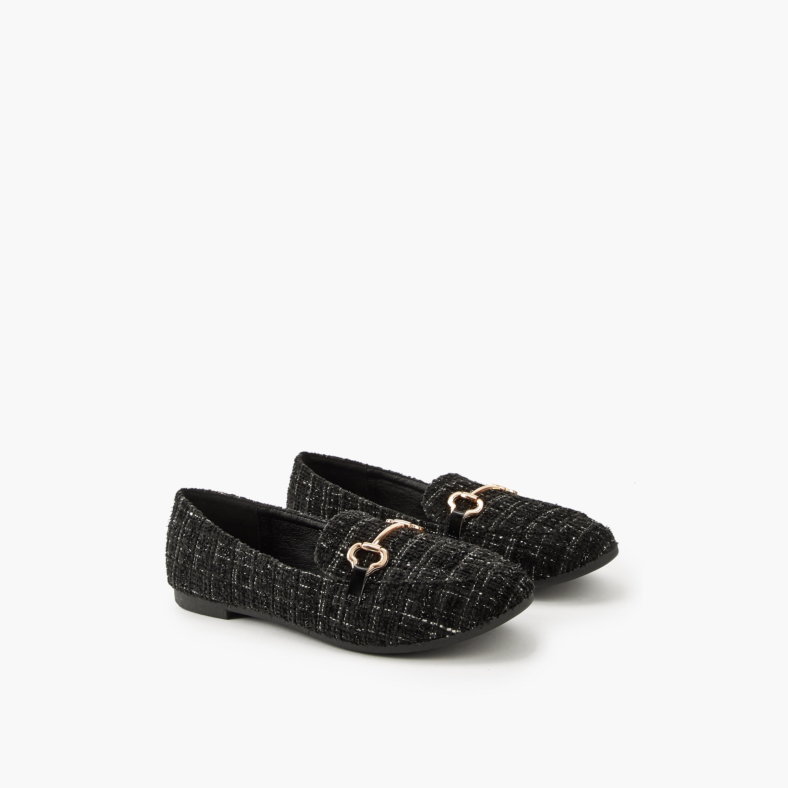 Flora Bella Textured Slip-On Loafers with Metallic Accent-women-shoes-loafersandmoccasins-image-1