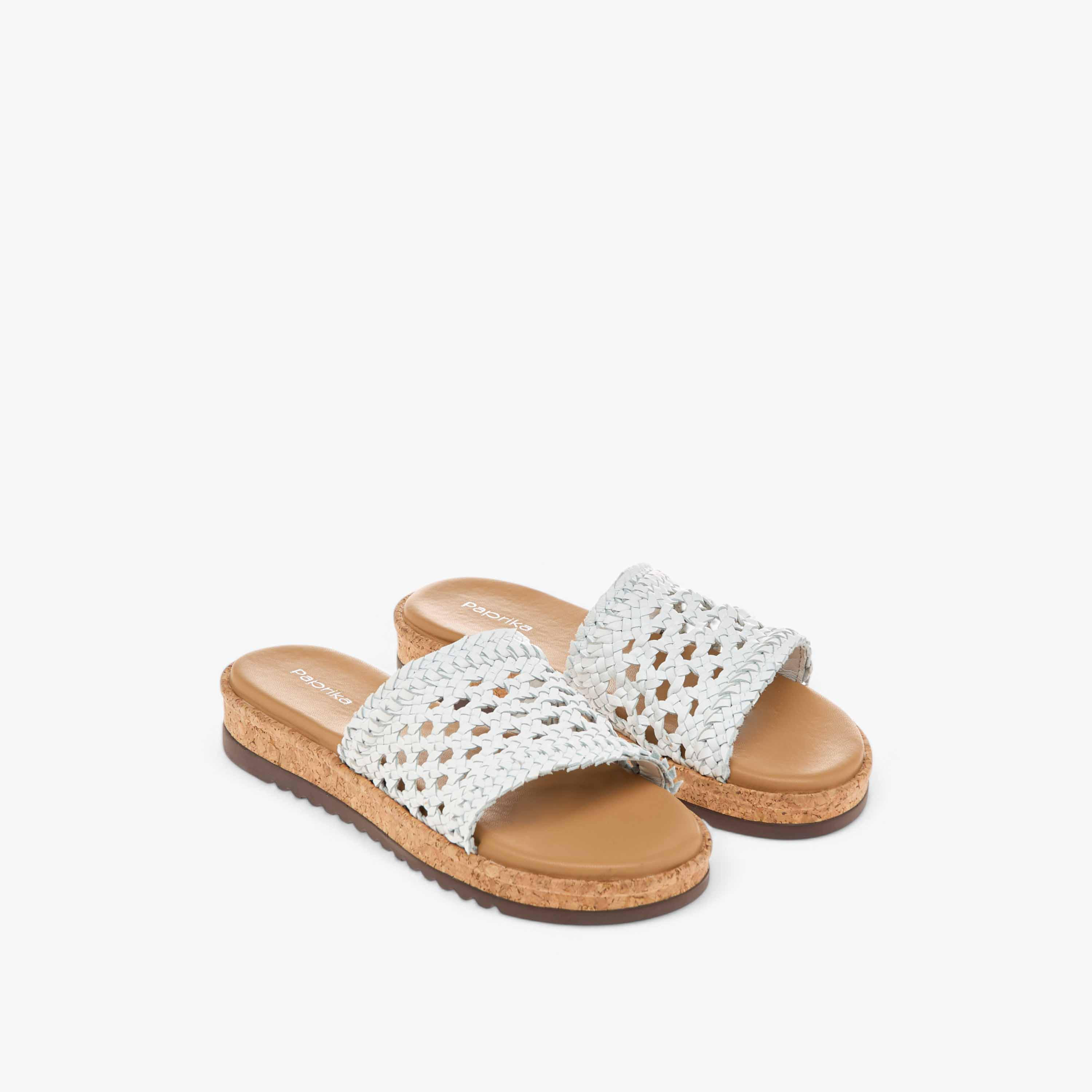 Paprika Braid Textured Slip-On Comfort Sandals-women-shoes-flats-sandals-image-1