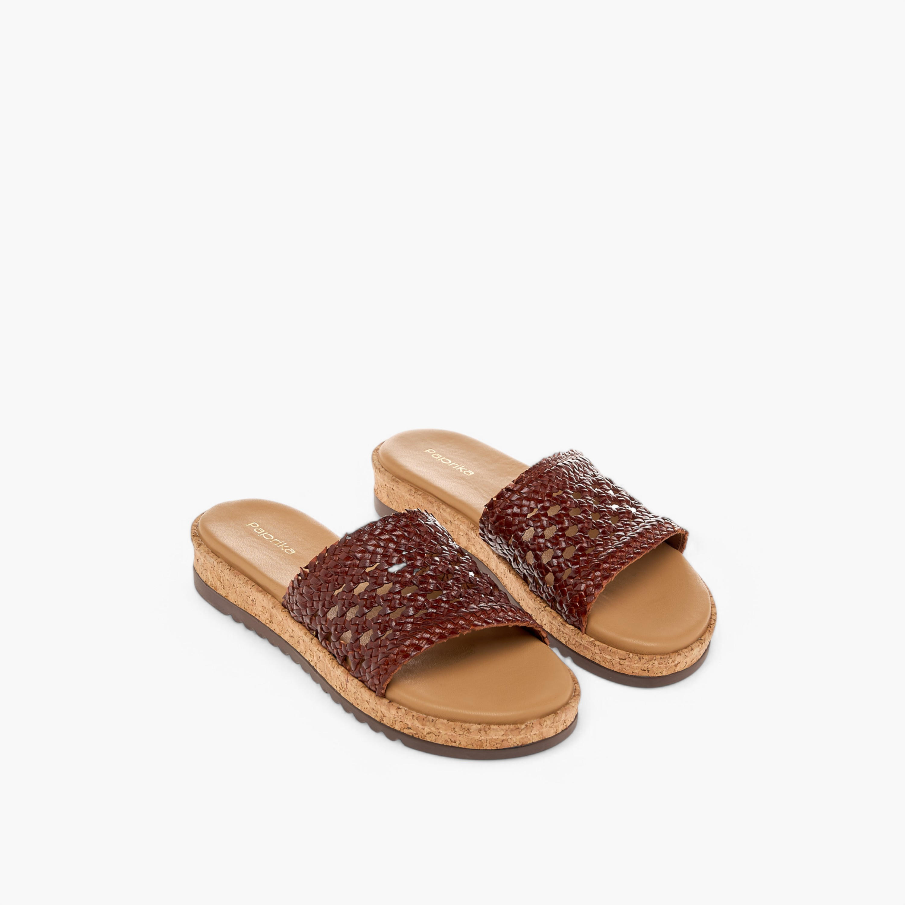 Paprika Braid Textured Slip-On Comfort Sandals-women-shoes-flats-sandals-image-1