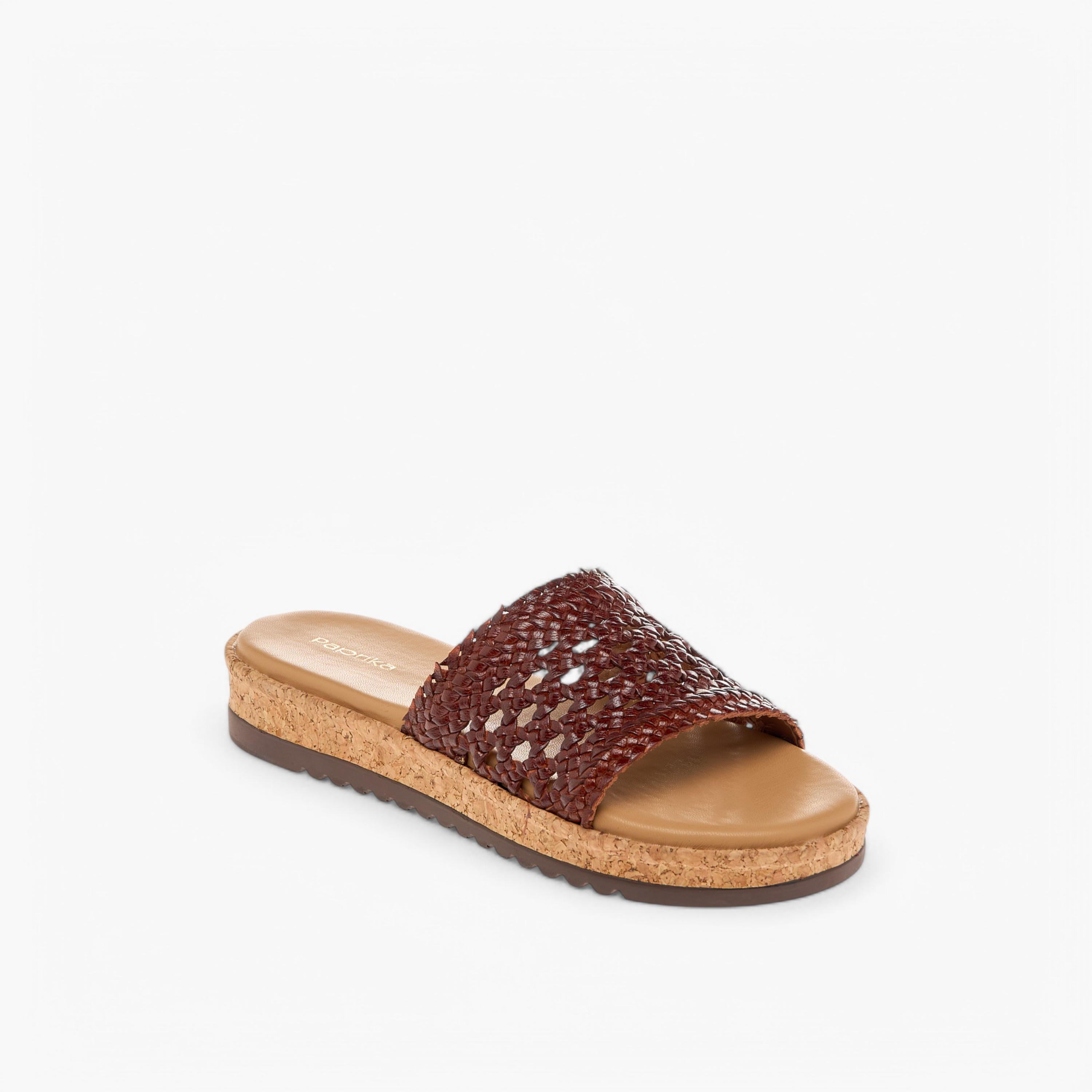 Paprika Braid Textured Slip-On Comfort Sandals-women-shoes-flats-sandals-image-2
