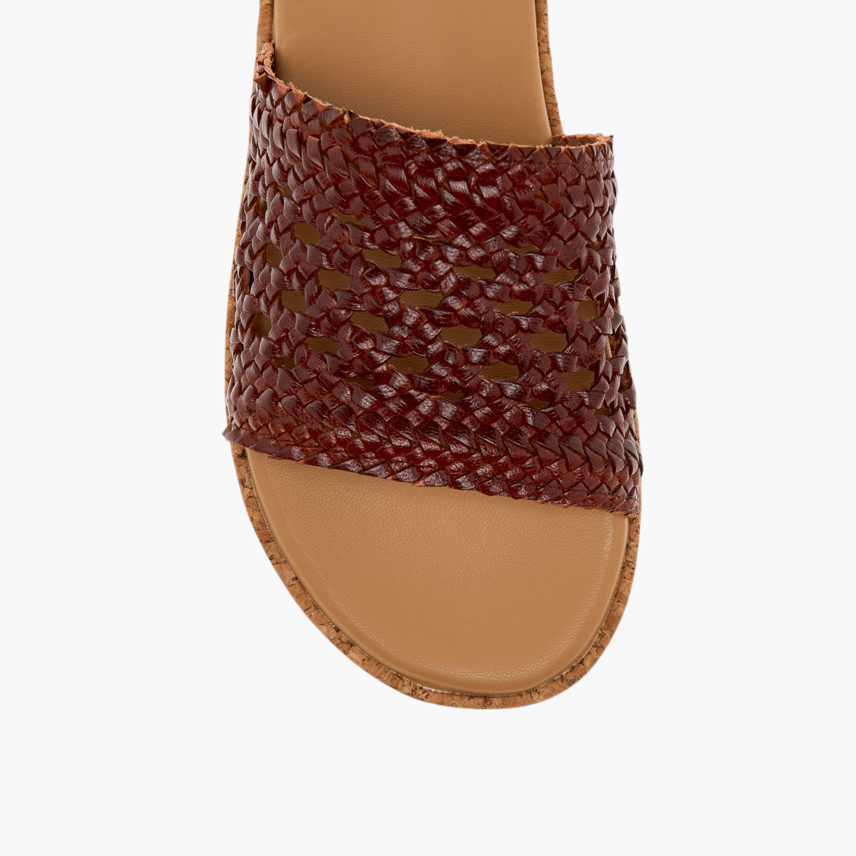 Paprika Braid Textured Slip-On Comfort Sandals-women-shoes-flats-sandals-image-4