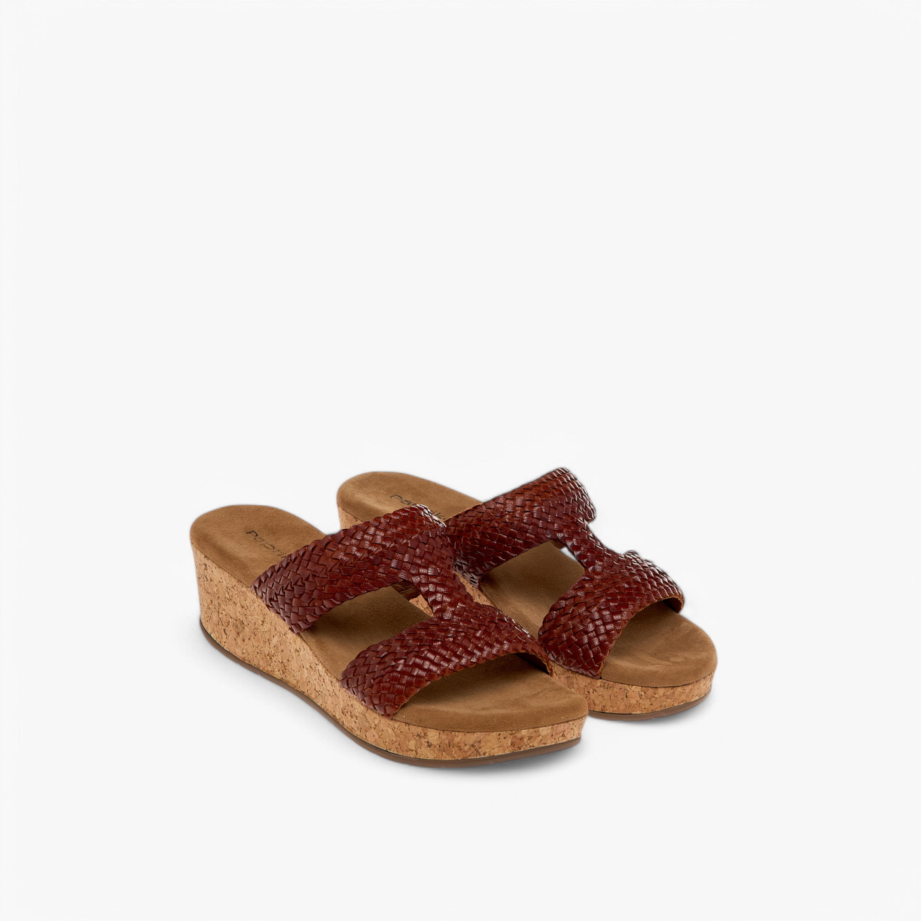 Paprika Textured Leather Slip-On Comfort Sandals-women-shoes-sandals-heeled-image-1