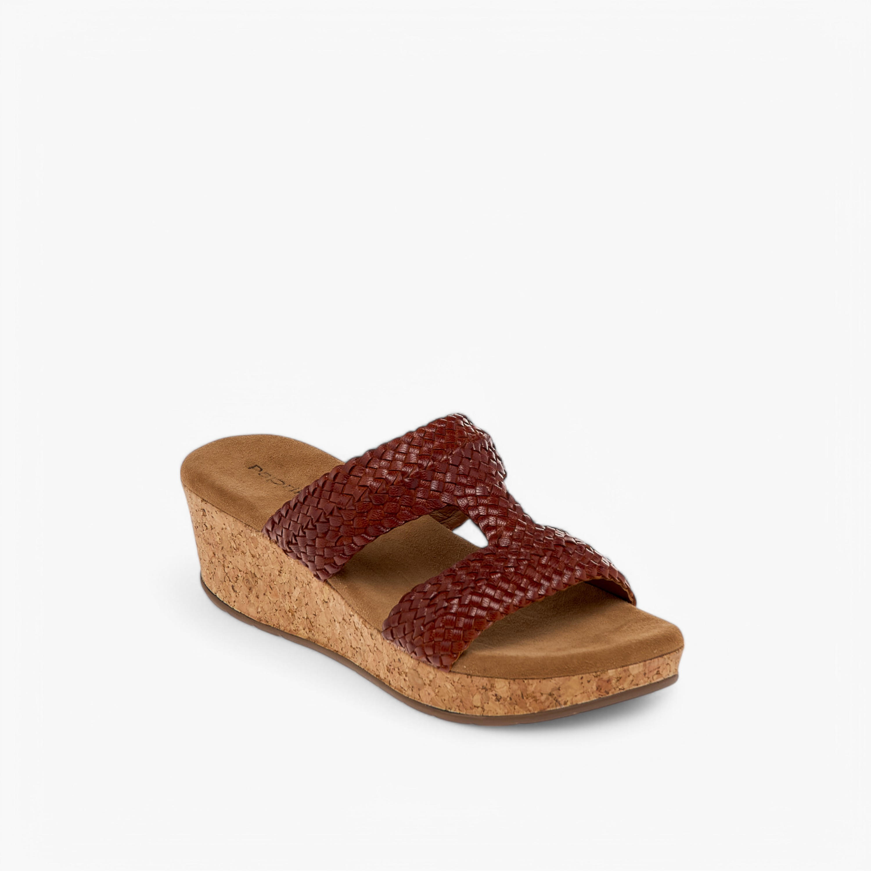 Paprika Textured Leather Slip-On Comfort Sandals-women-shoes-sandals-heeled-image-2