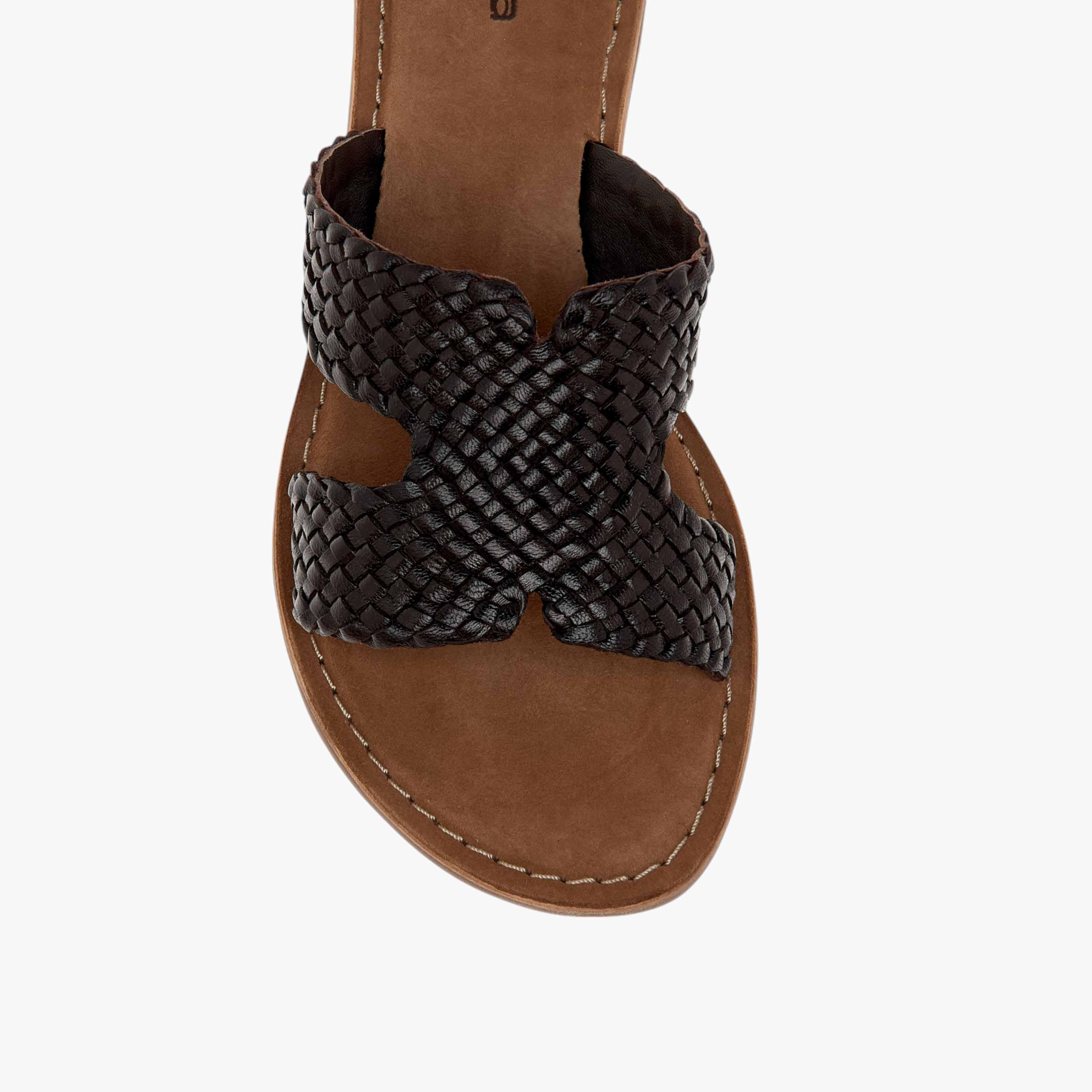 Paprika Textured Leather Slip-On Flat Sandals-women-shoes-flats-sandals-image-4
