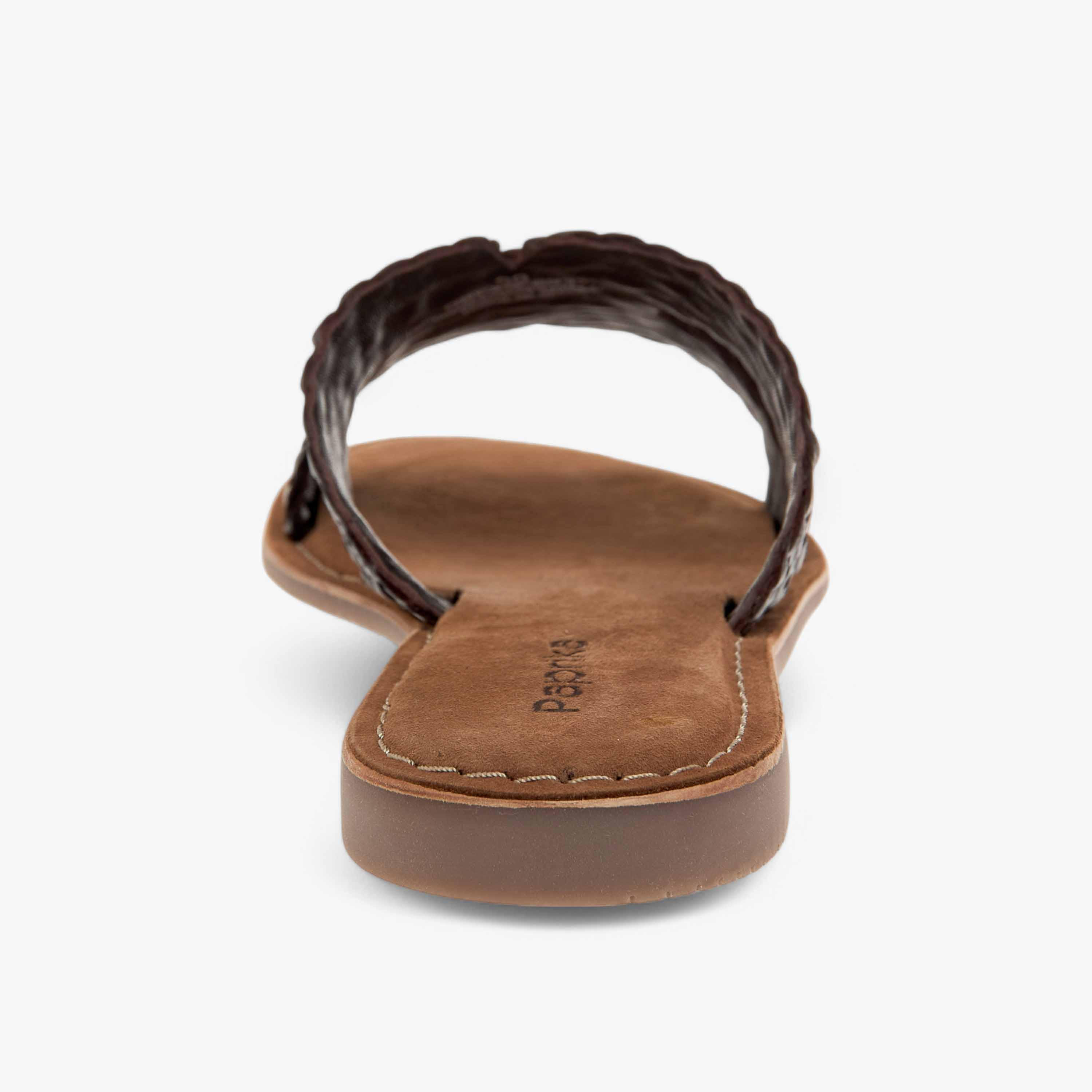 Paprika Textured Leather Slip-On Flat Sandals-women-shoes-flats-sandals-image-5