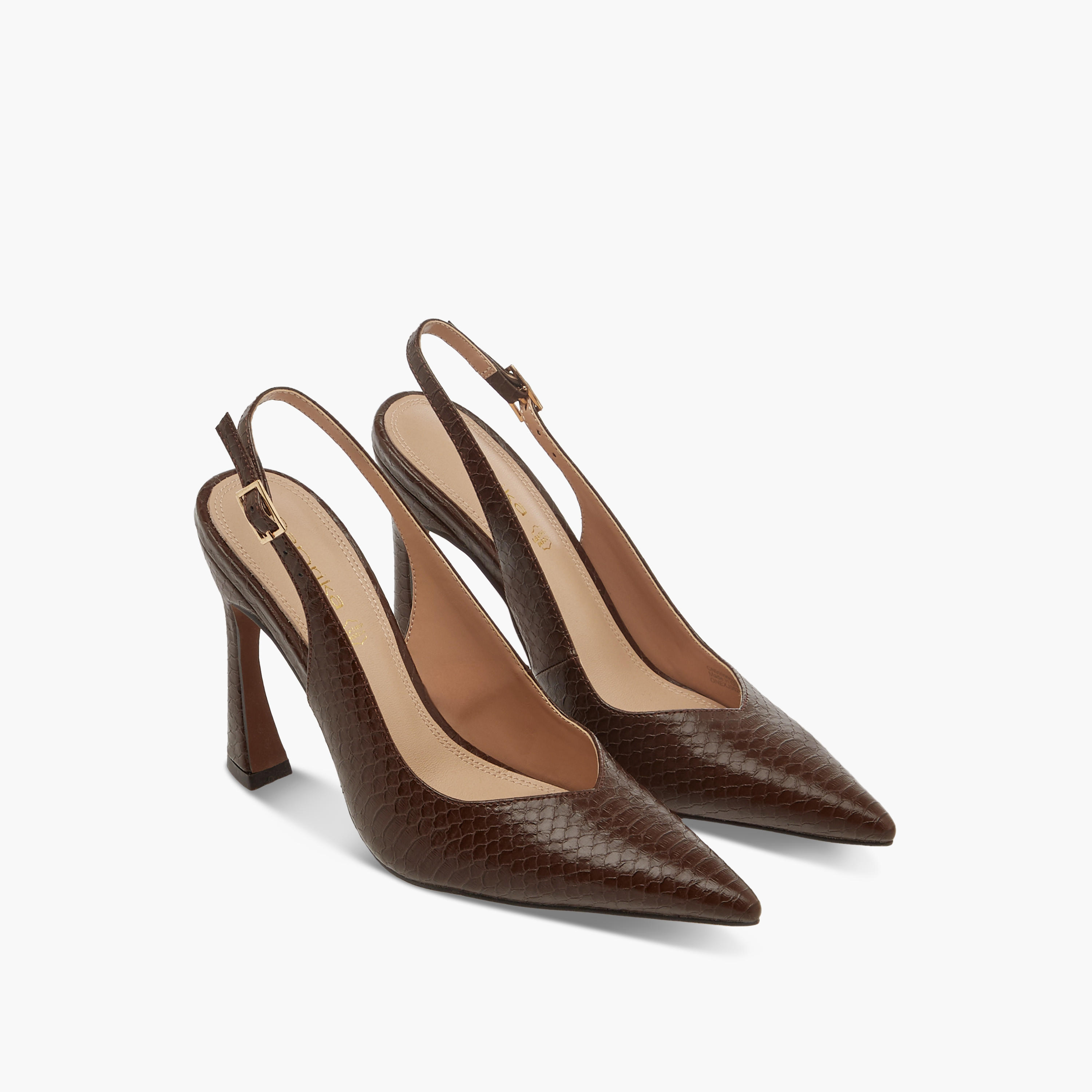 حذاء سادة بمقدمة مدببة وحزام خلفي وإبزيم إغلاق وكعب ستيليتو من بابريكا-women-shoes-sandals-heeled-image-1